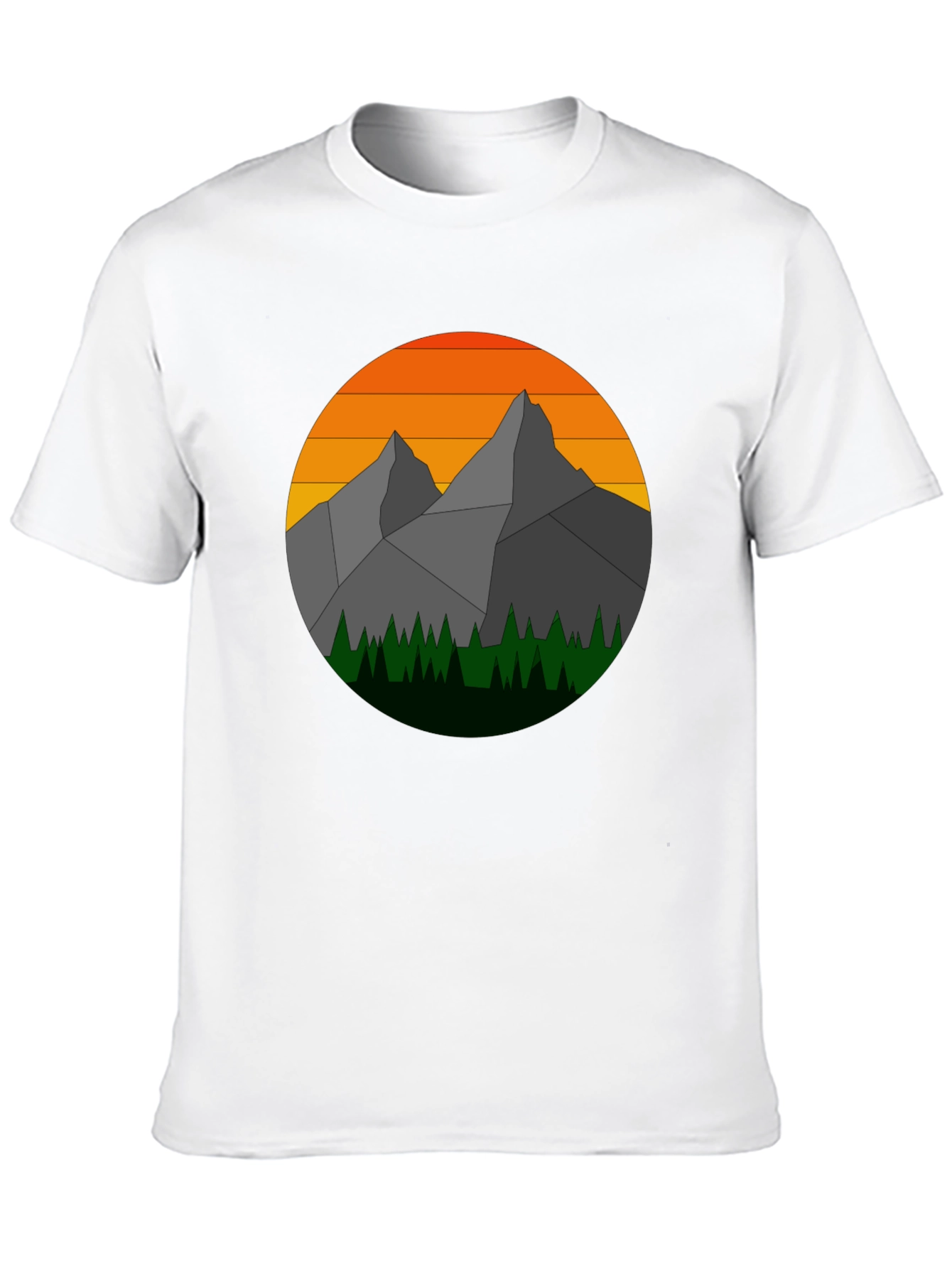 Geometric Mountain Sunset Graphic Tee