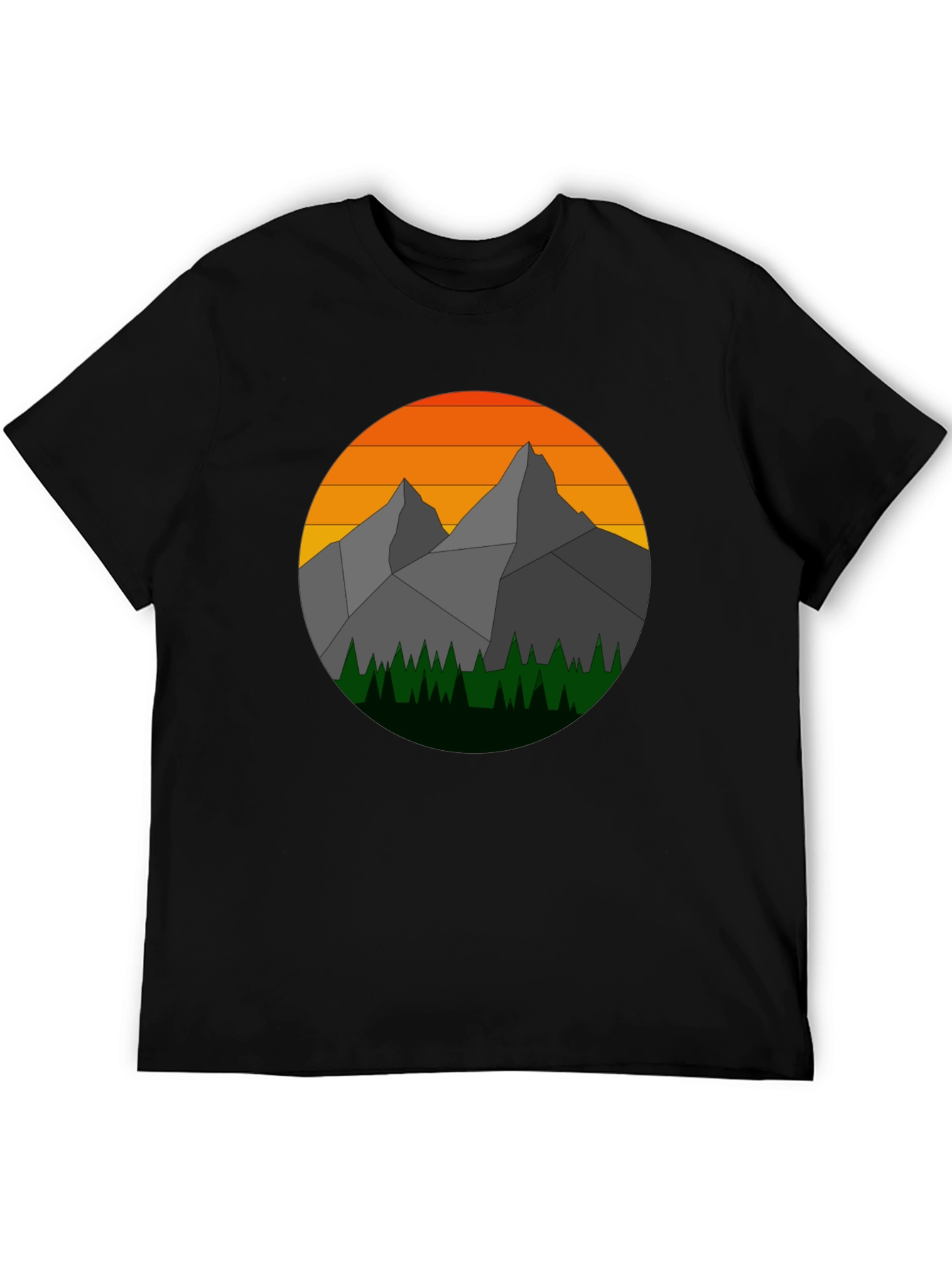 Geometric Mountain Sunset Graphic Tee