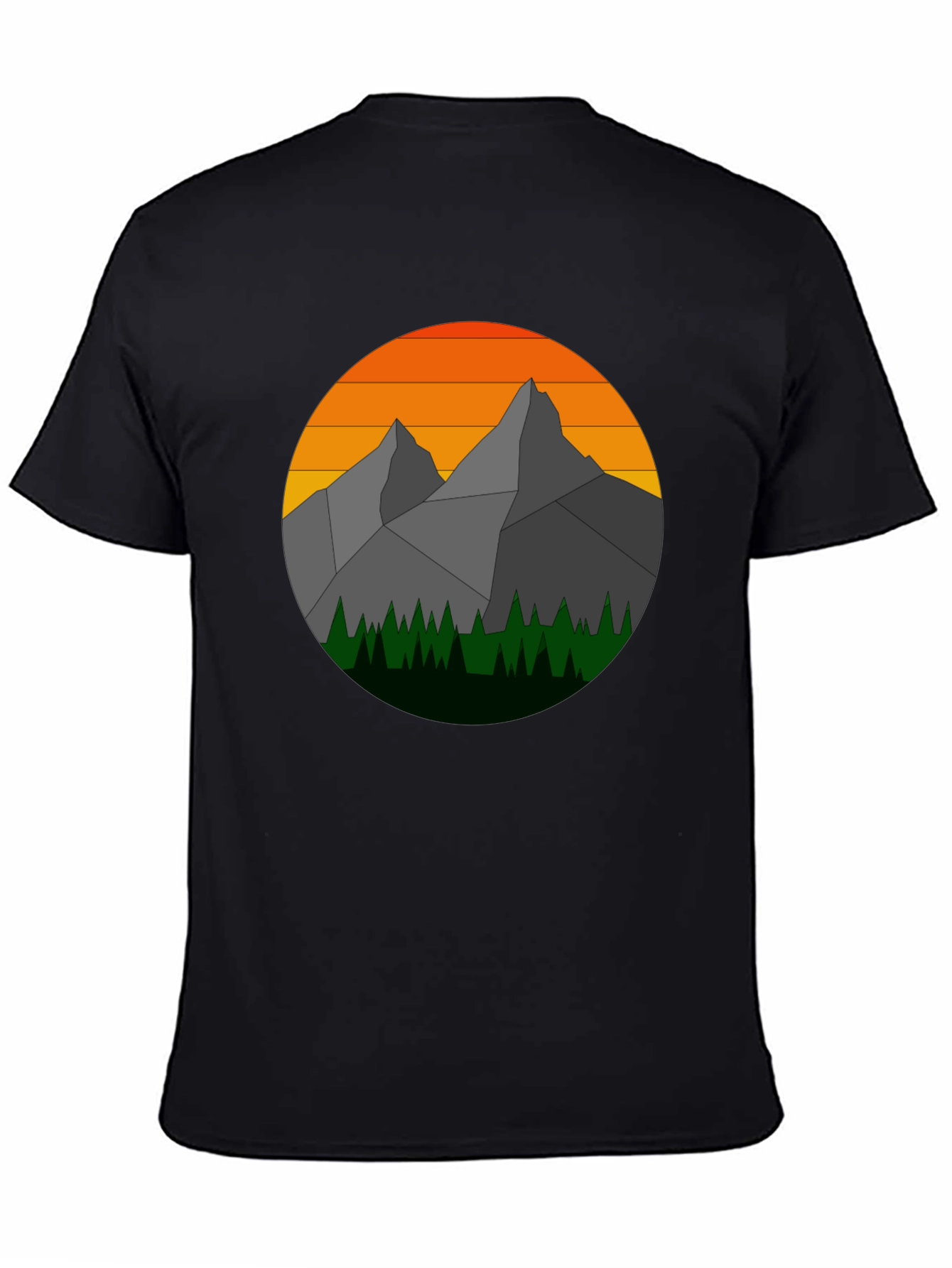 Geometric Mountain Sunset Graphic Tee
