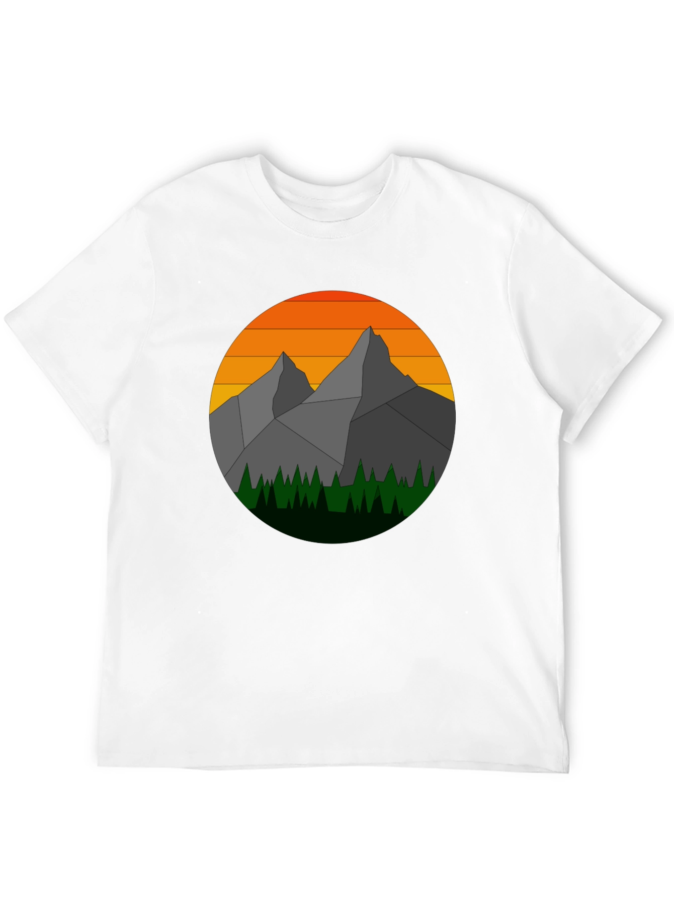 Geometric Mountain Sunset Graphic Tee