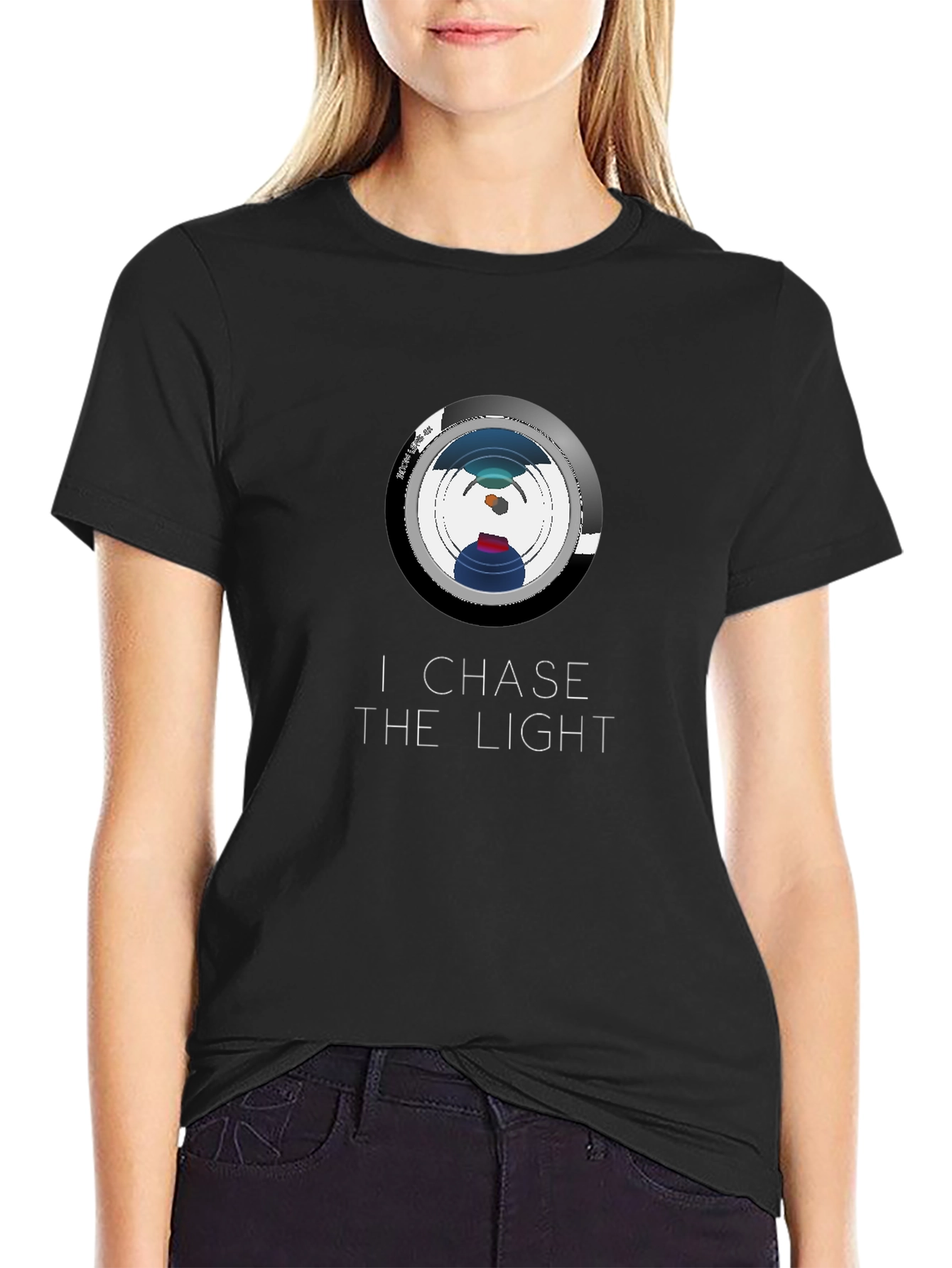 I Chase the Light Black Graphic Tee