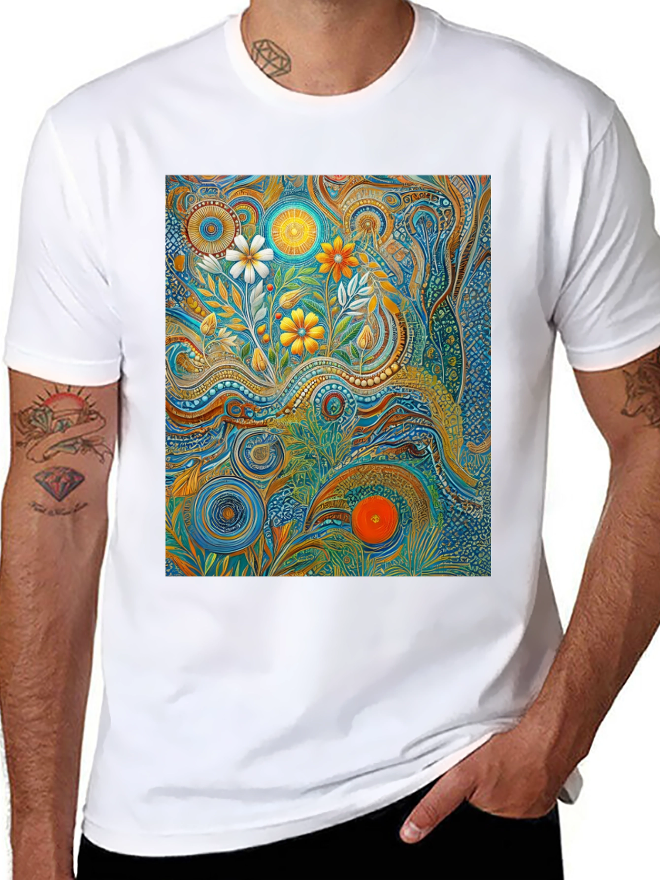 Psychedelic Floral Art T-Shirt