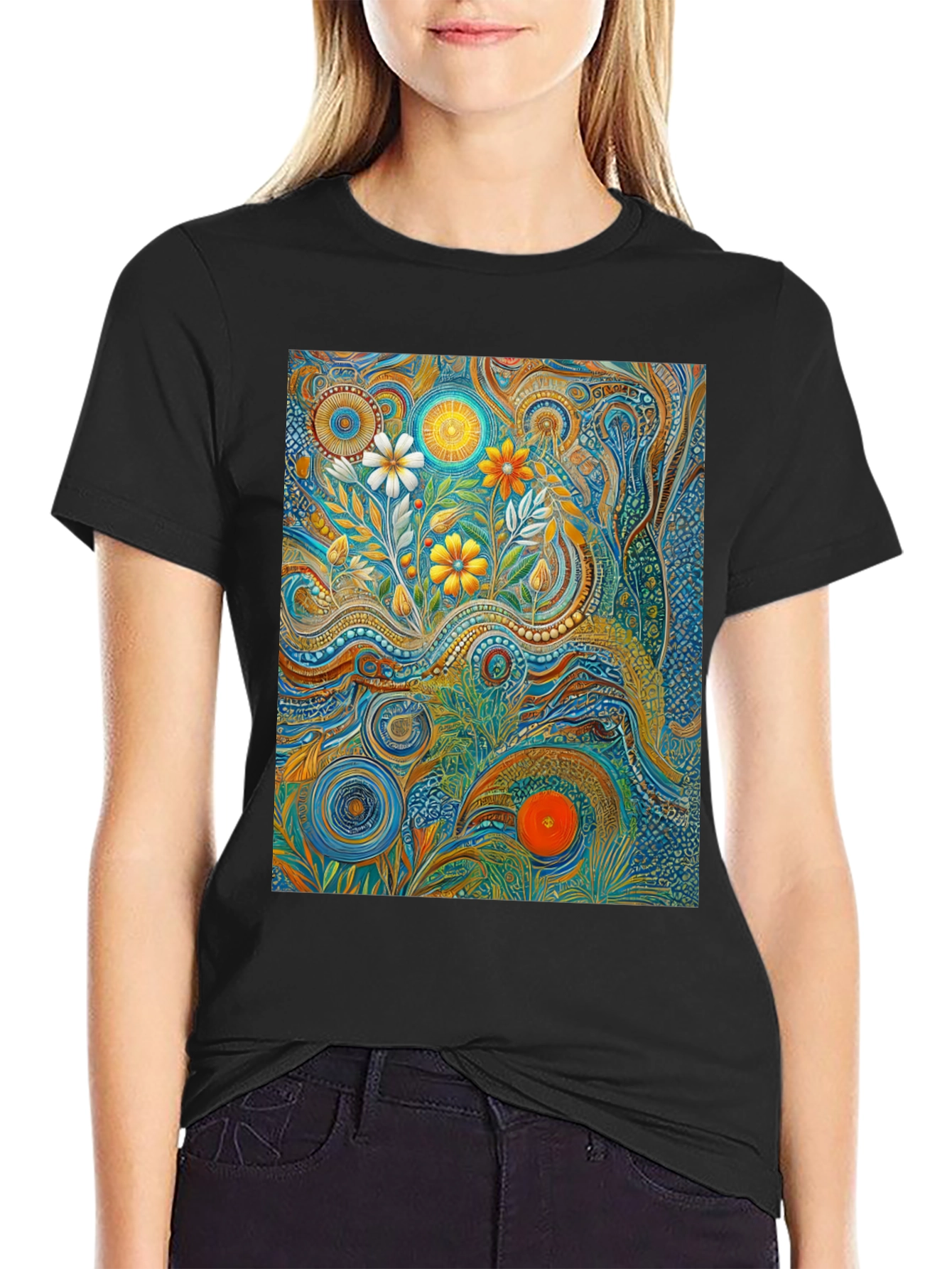 Psychedelic Floral Art T-Shirt