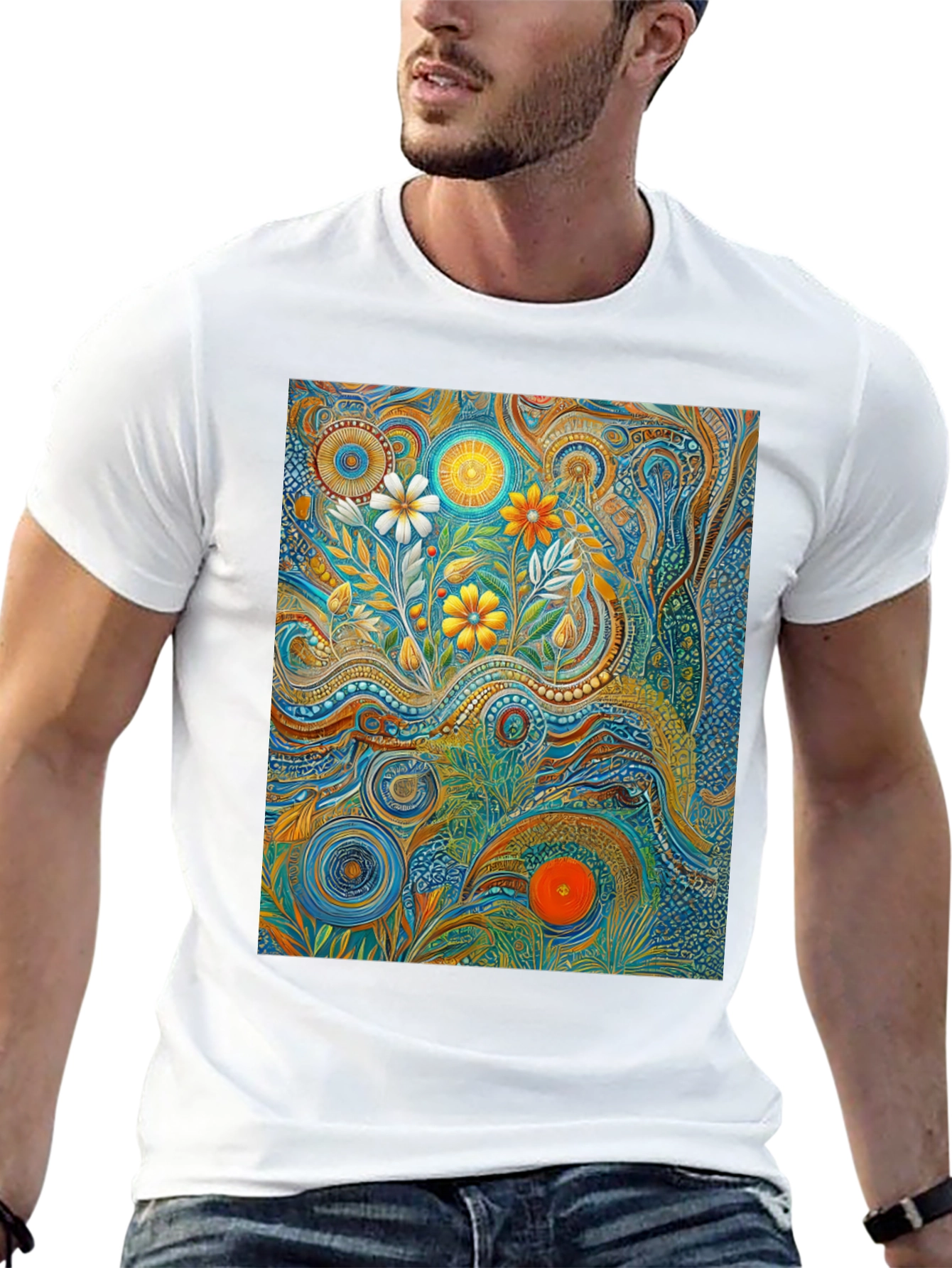 Psychedelic Floral Art T-Shirt
