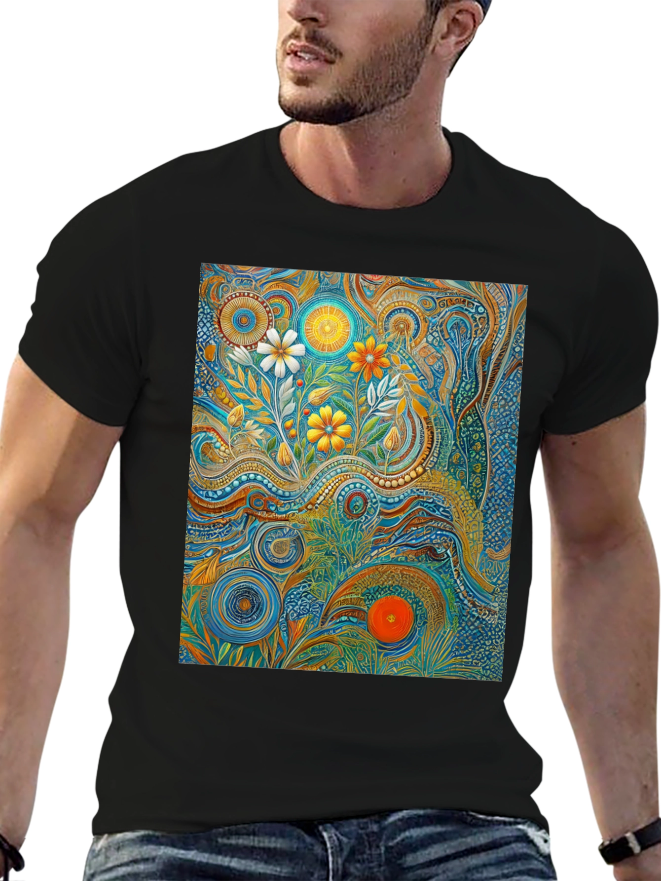 Psychedelic Floral Art T-Shirt