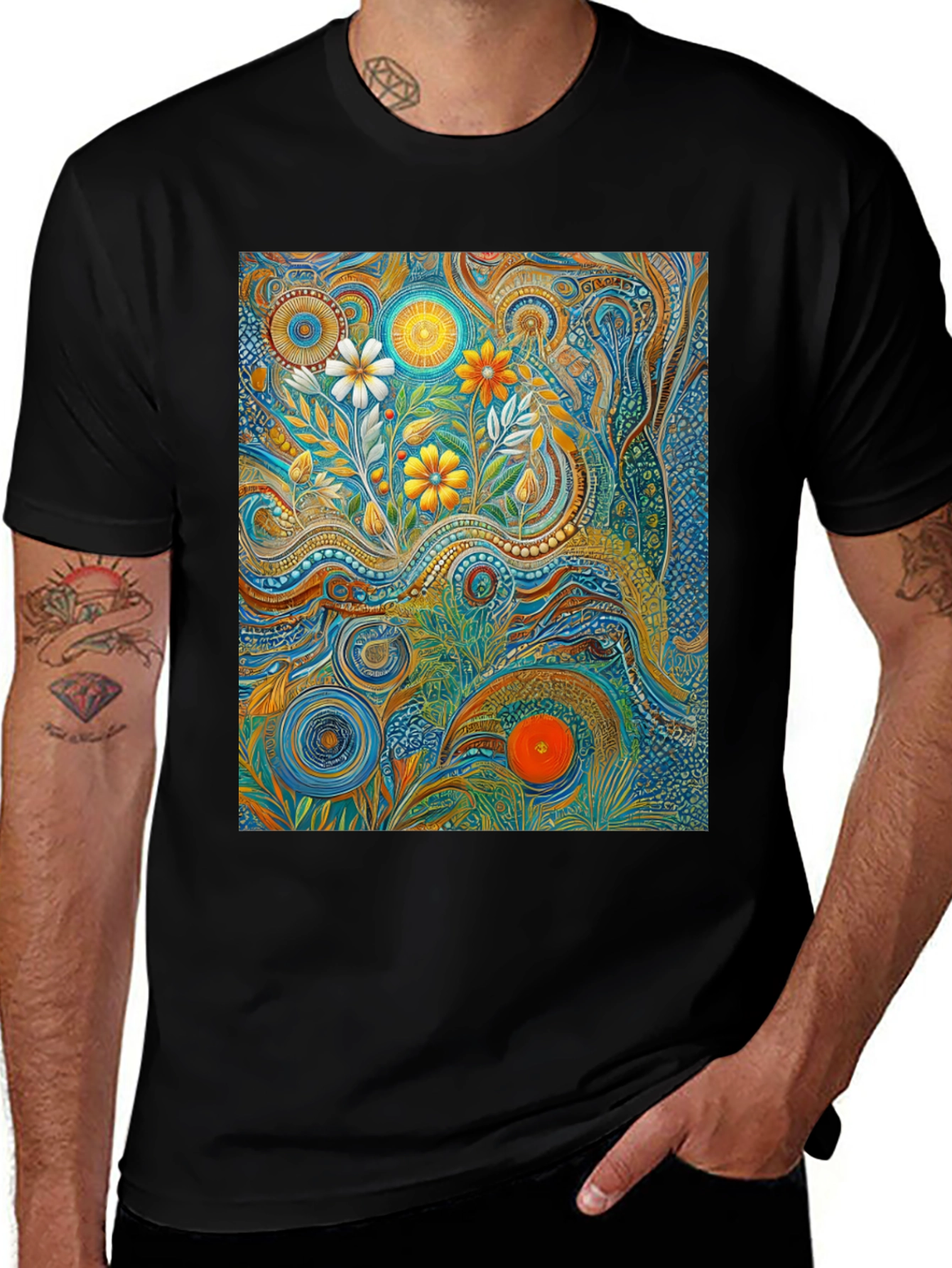 Psychedelic Floral Art T-Shirt