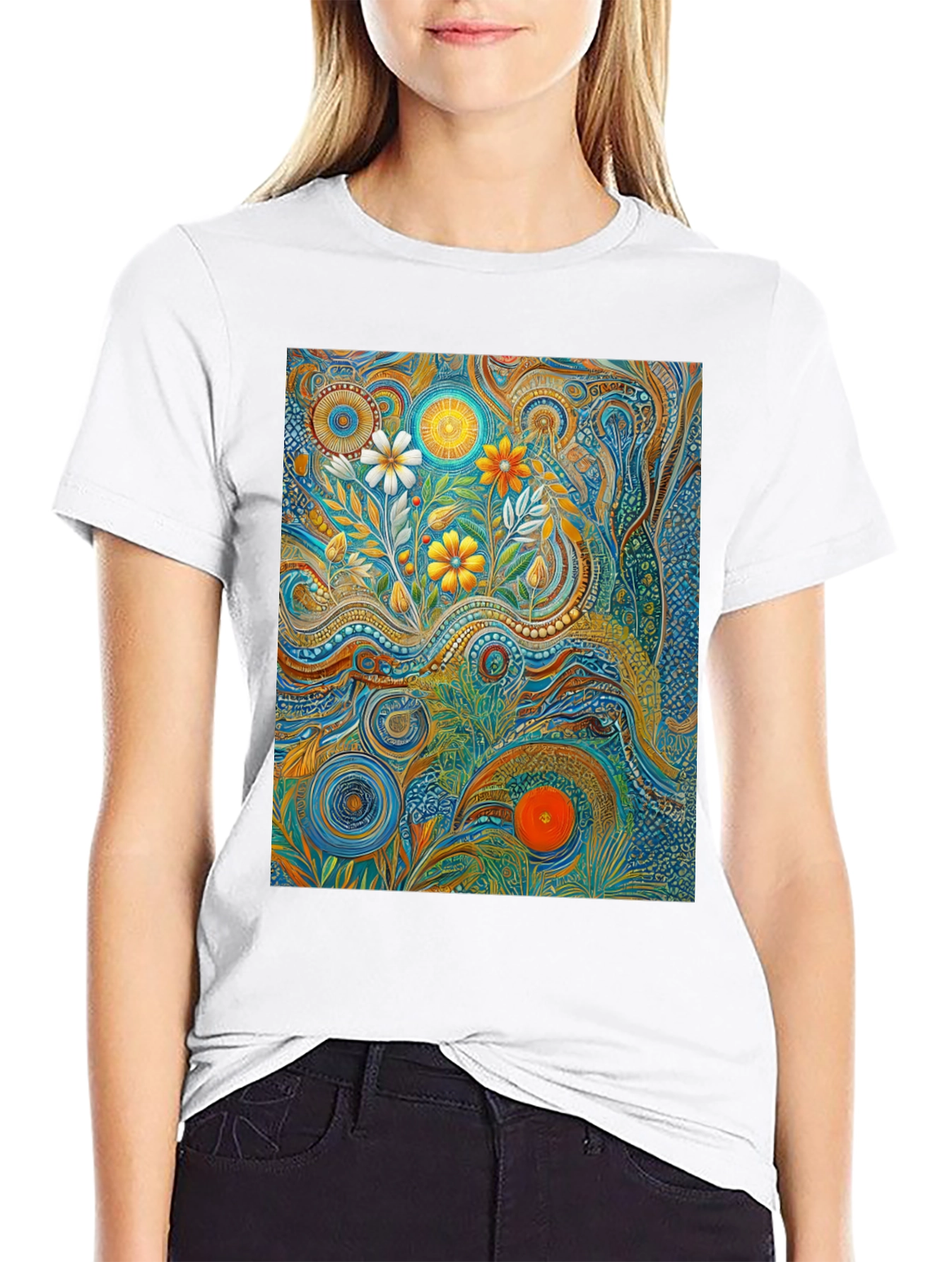 Psychedelic Floral Art T-Shirt