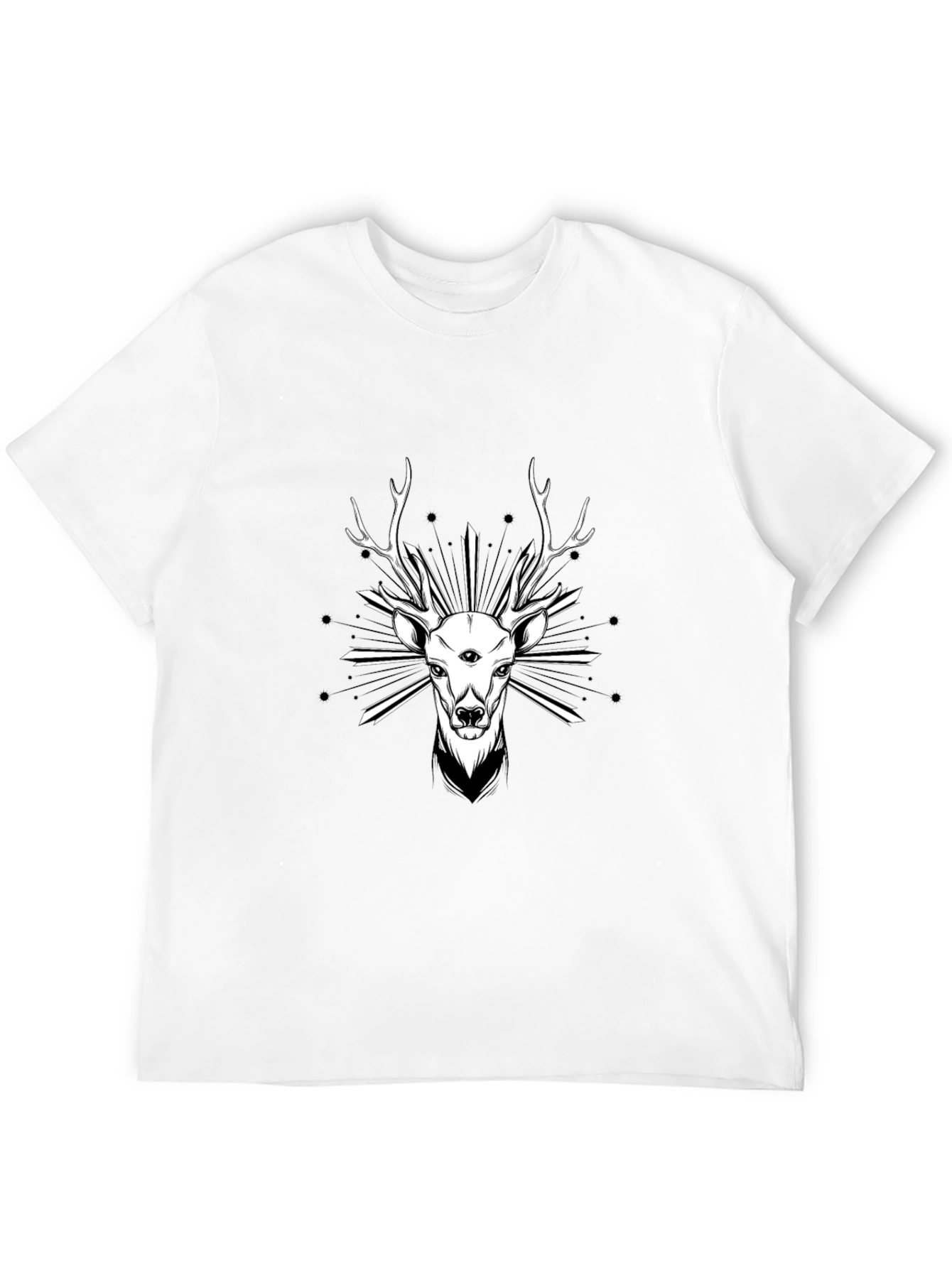 Mystic Deer Graphic Tee - Mens Black T-Shirt