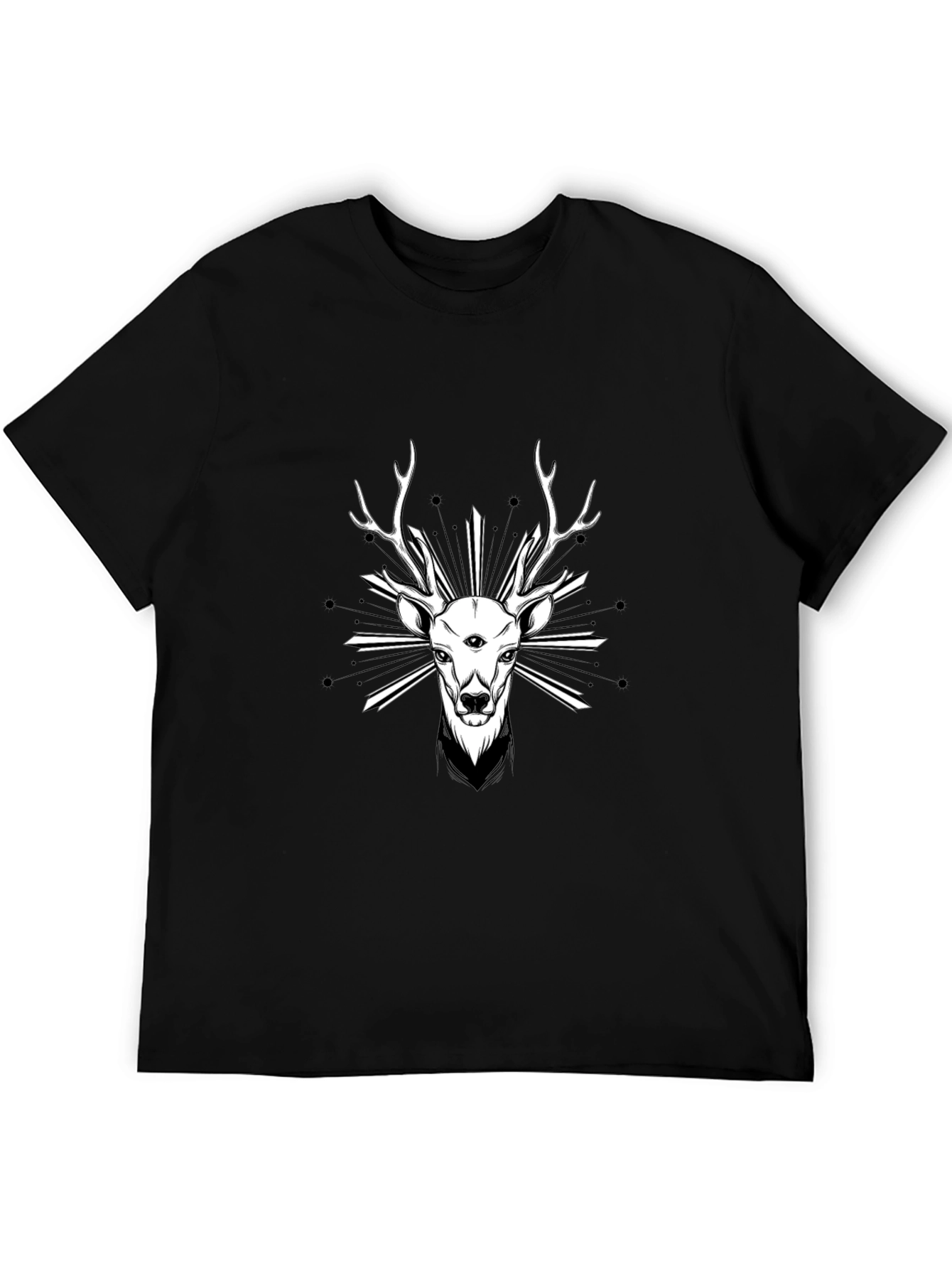 Mystic Deer Graphic Tee - Mens Black T-Shirt