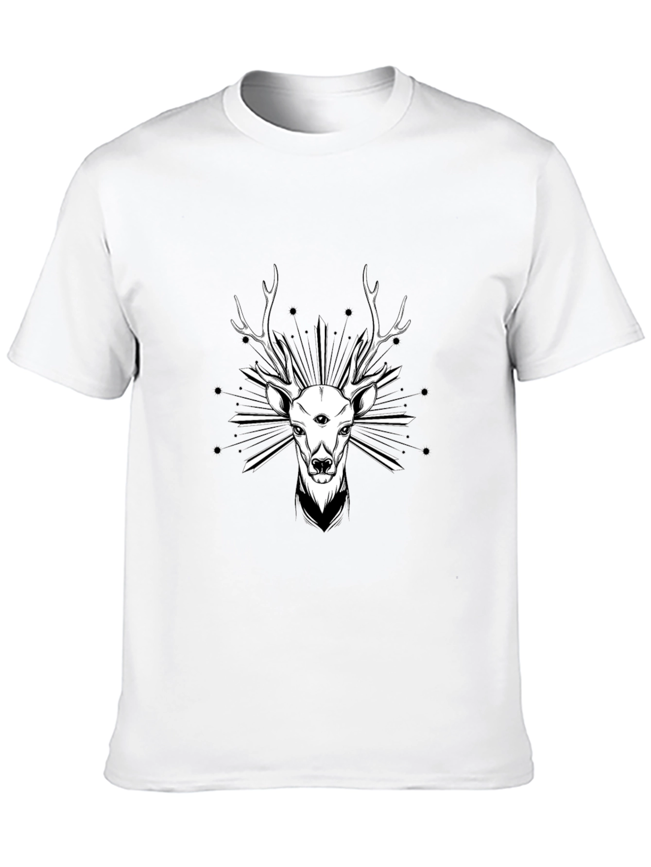 Mystic Deer Graphic Tee - Mens Black T-Shirt