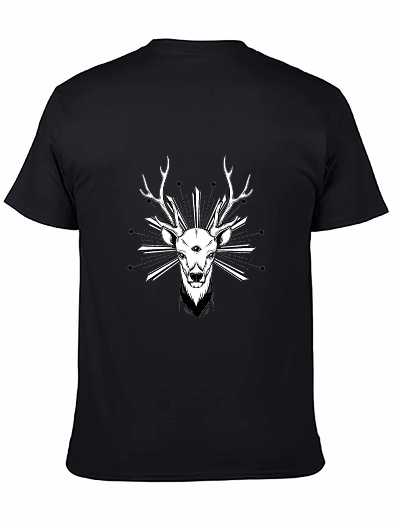Mystic Deer Graphic Tee - Mens Black T-Shirt