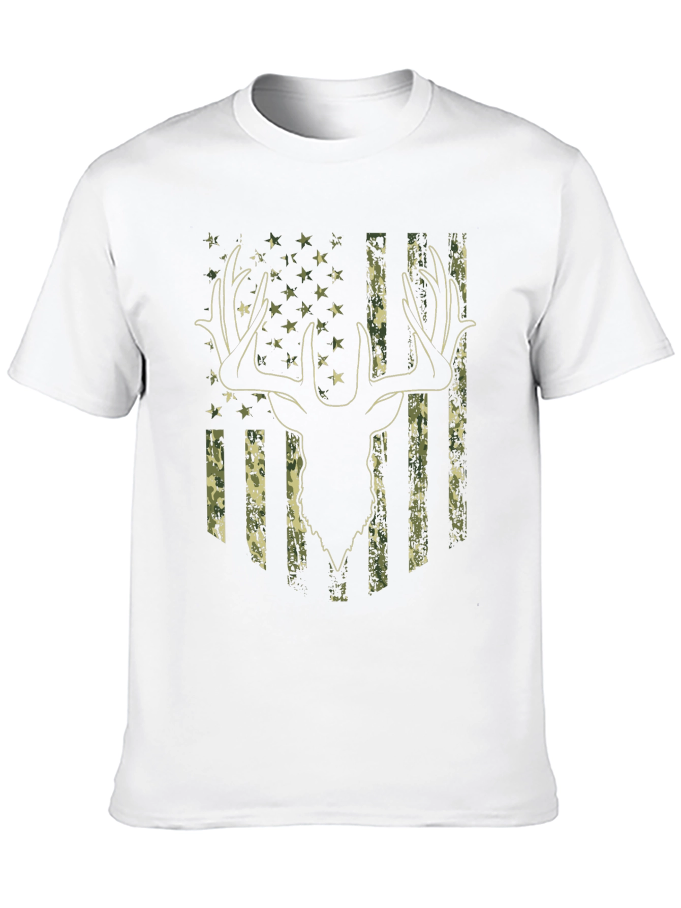 Camouflage Deer Flag Graphic Tee