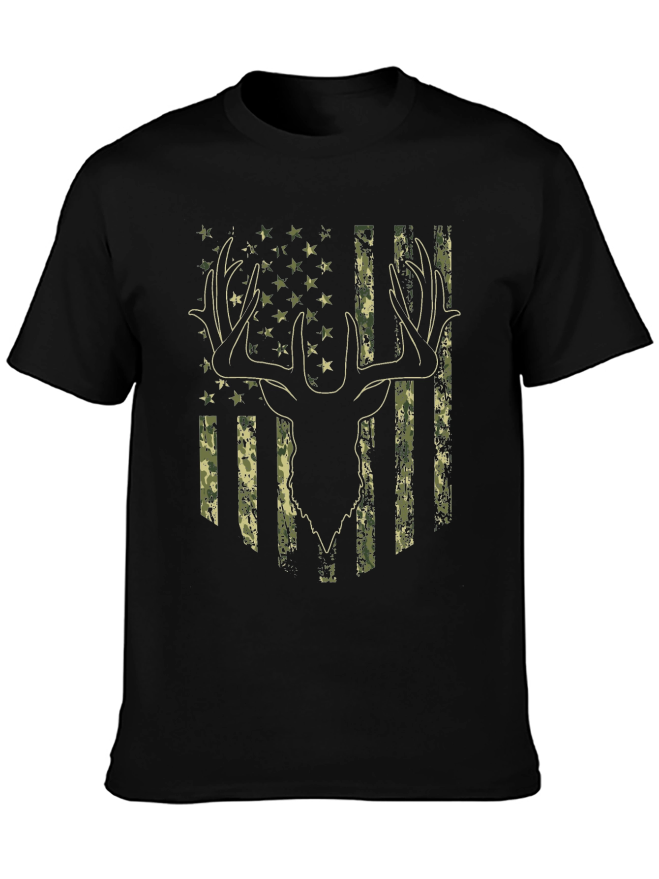Camouflage Deer Flag Graphic Tee