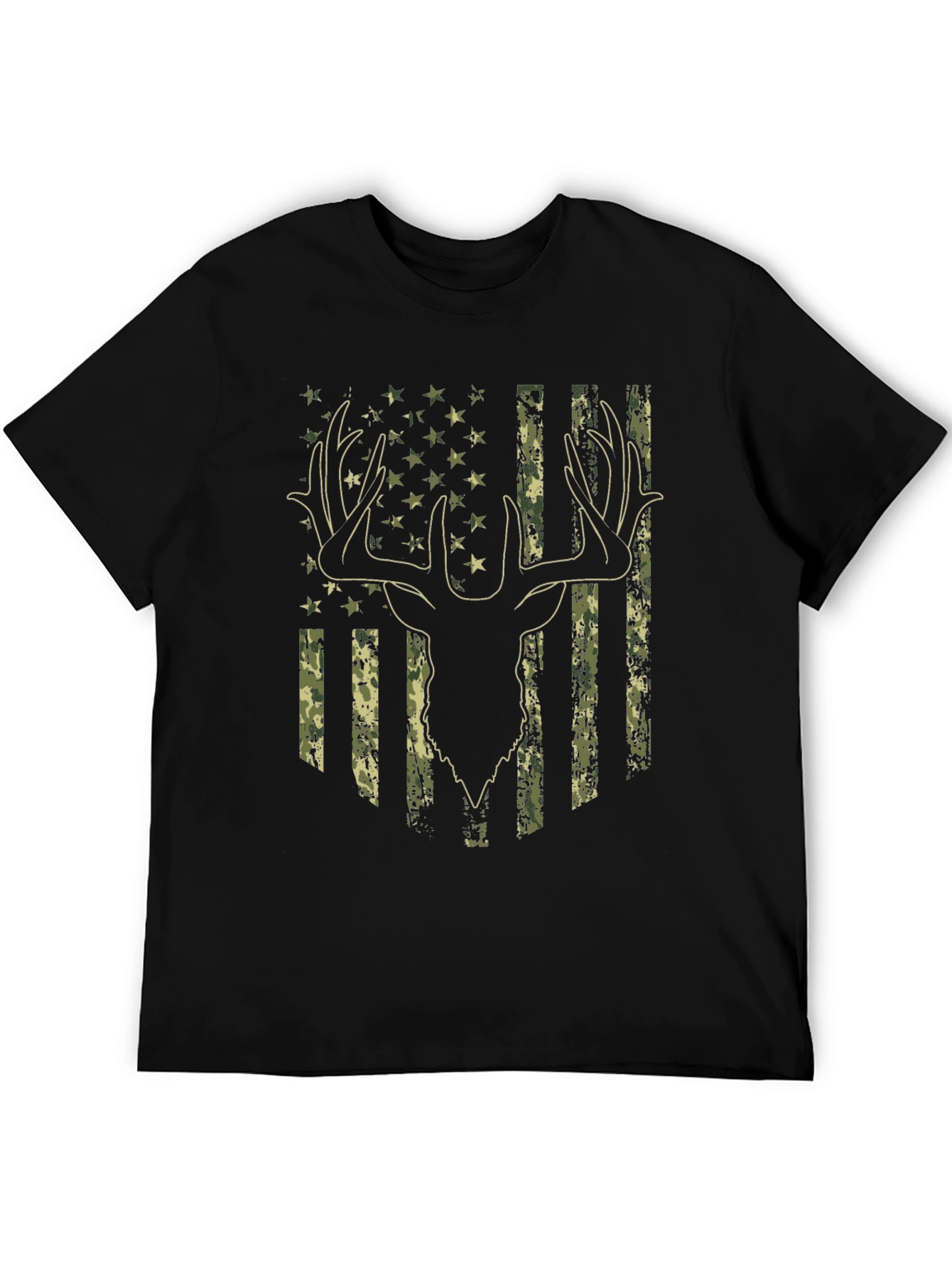 Camouflage Deer Flag Graphic Tee
