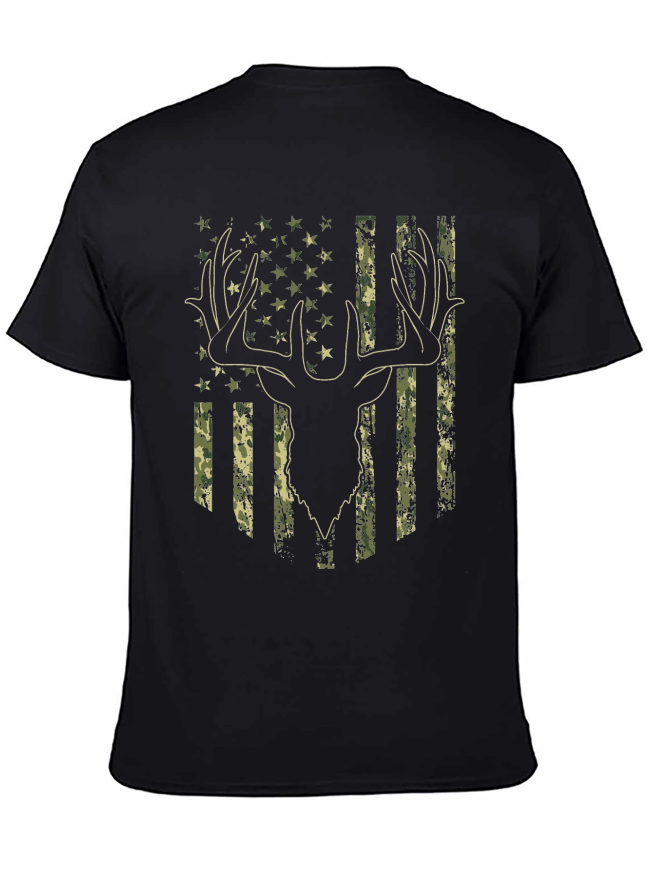 Camouflage Deer Flag Graphic Tee