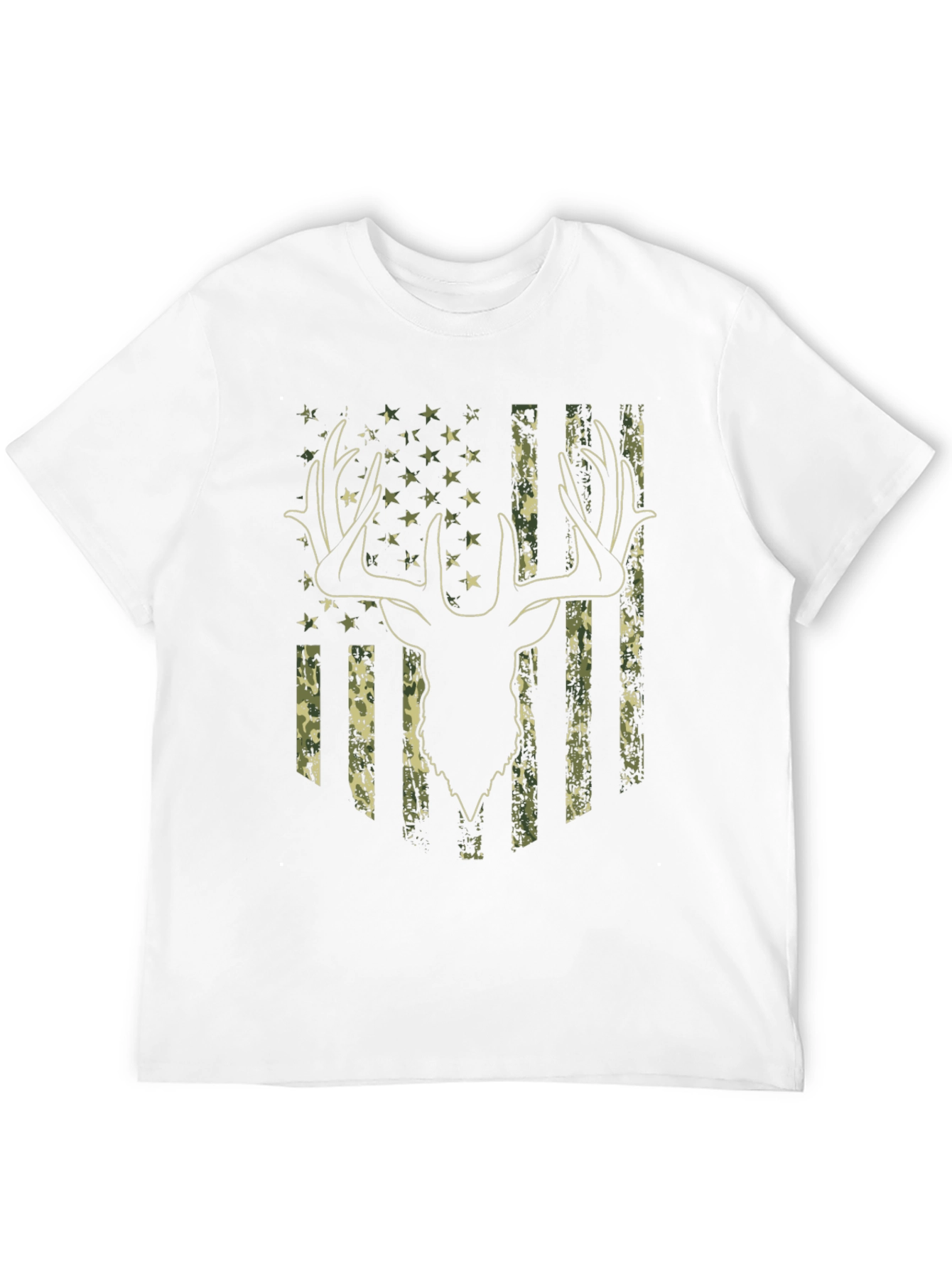 Camouflage Deer Flag Graphic Tee