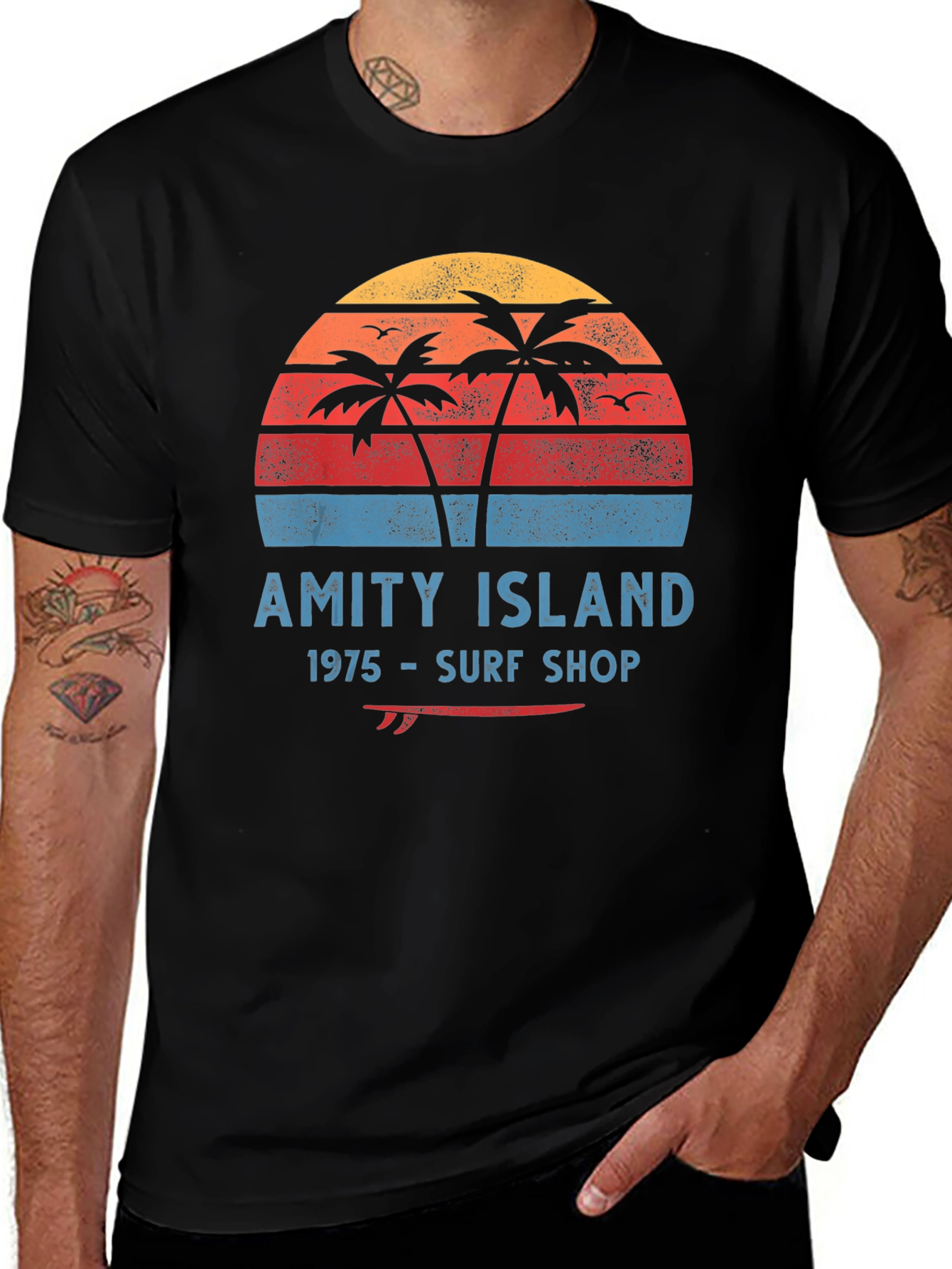 Amity Island 1975 Surf Shop Graphic Tee