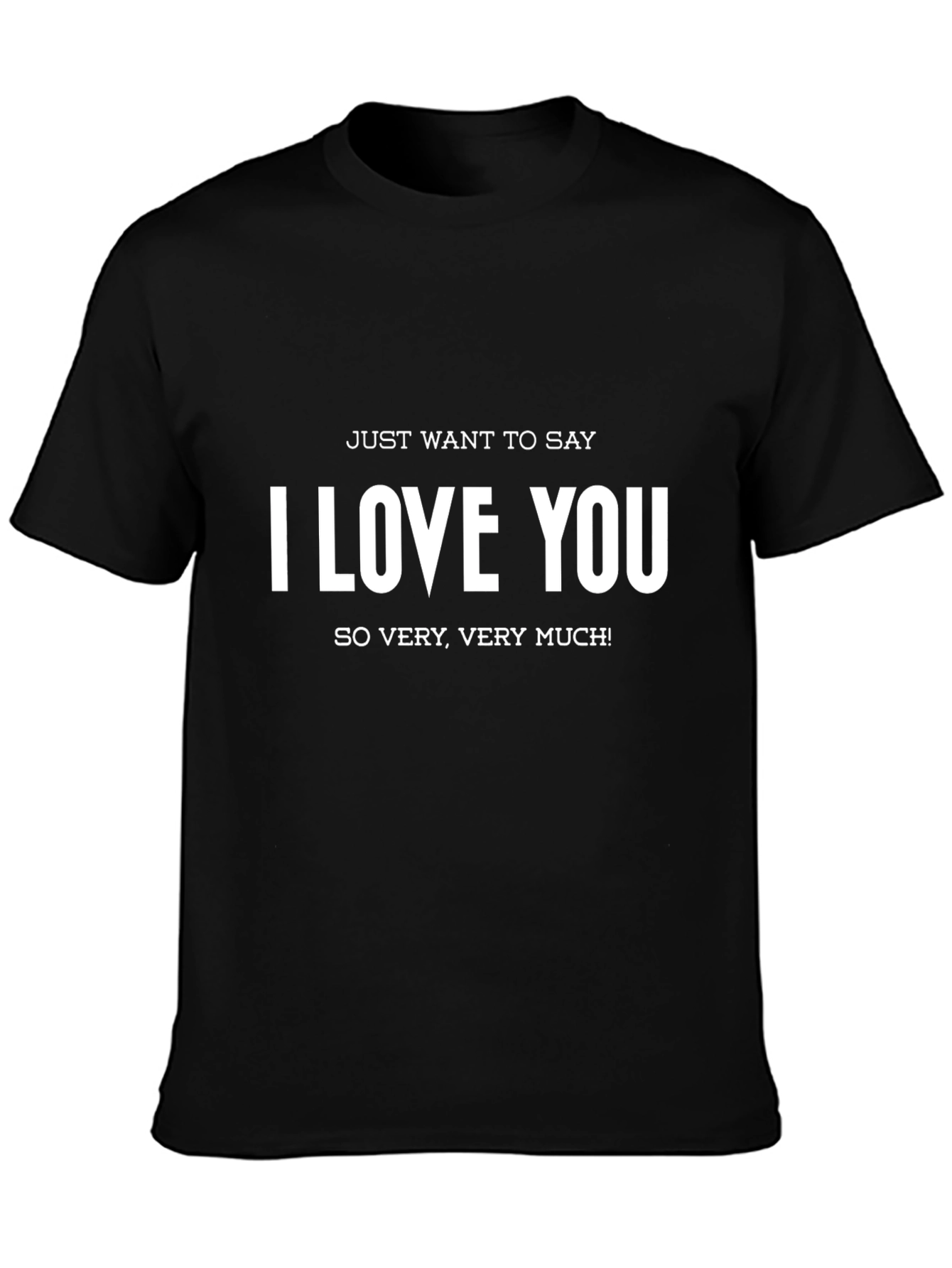 I Love You Graphic T-Shirt - Mens Black Tee