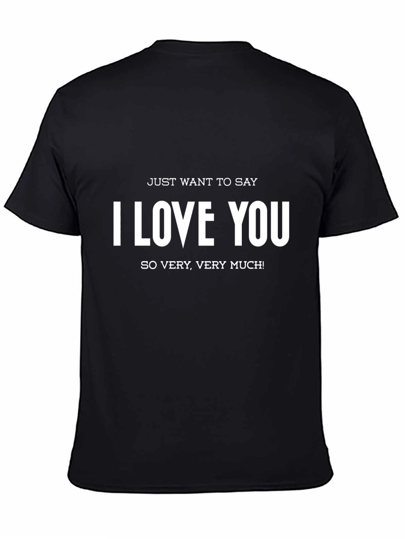 I Love You Graphic T-Shirt - Mens Black Tee