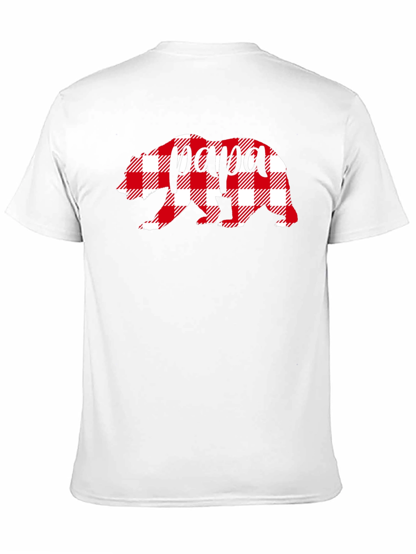 Papa Bear Plaid Graphic Tee - Mens Black T-Shirt