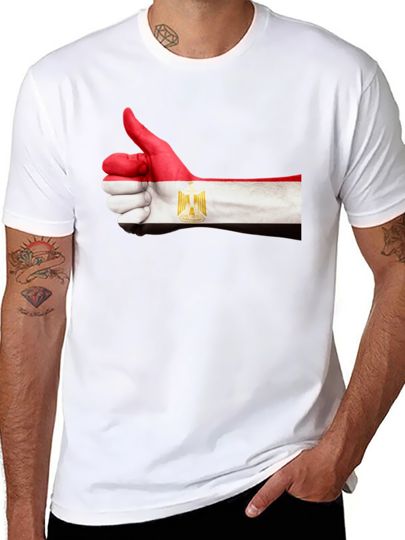 Egypt Flag Hand Thumbs Up T-Shirt