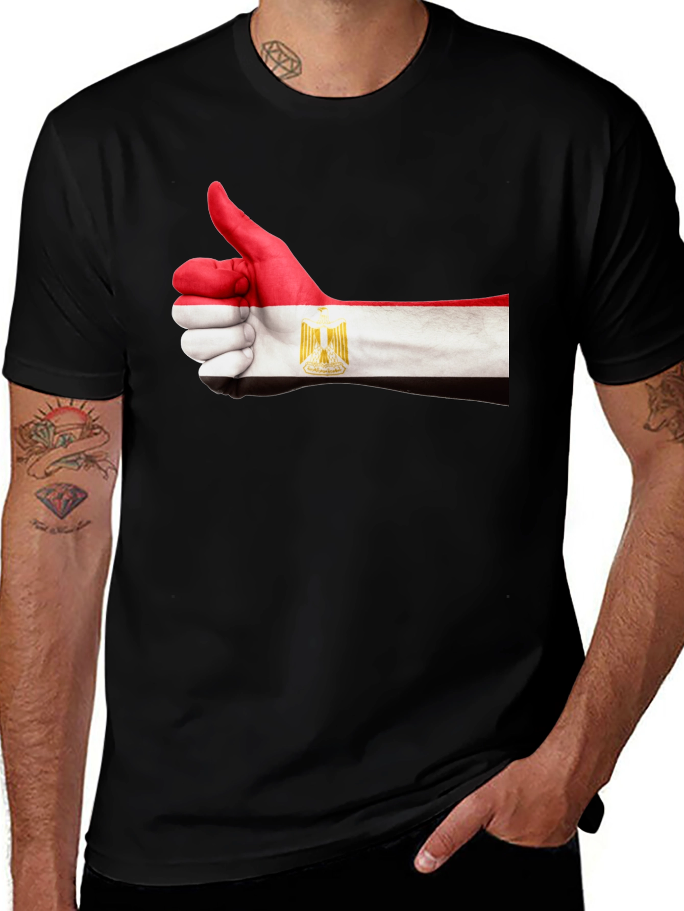 Egypt Flag Hand Thumbs Up T-Shirt