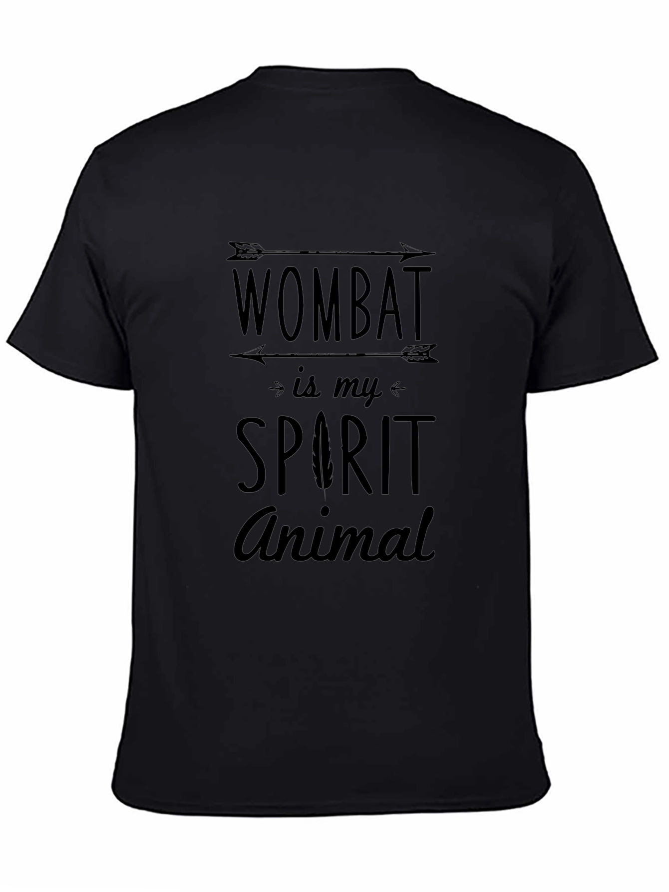 Wombat Spirit Animal Black T-Shirt