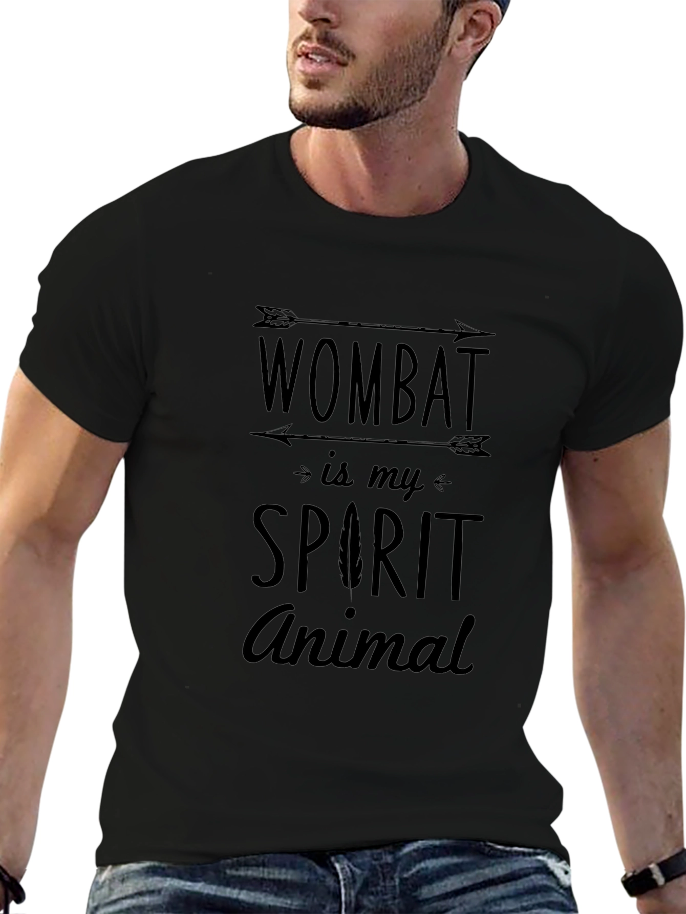 Wombat Spirit Animal Black T-Shirt