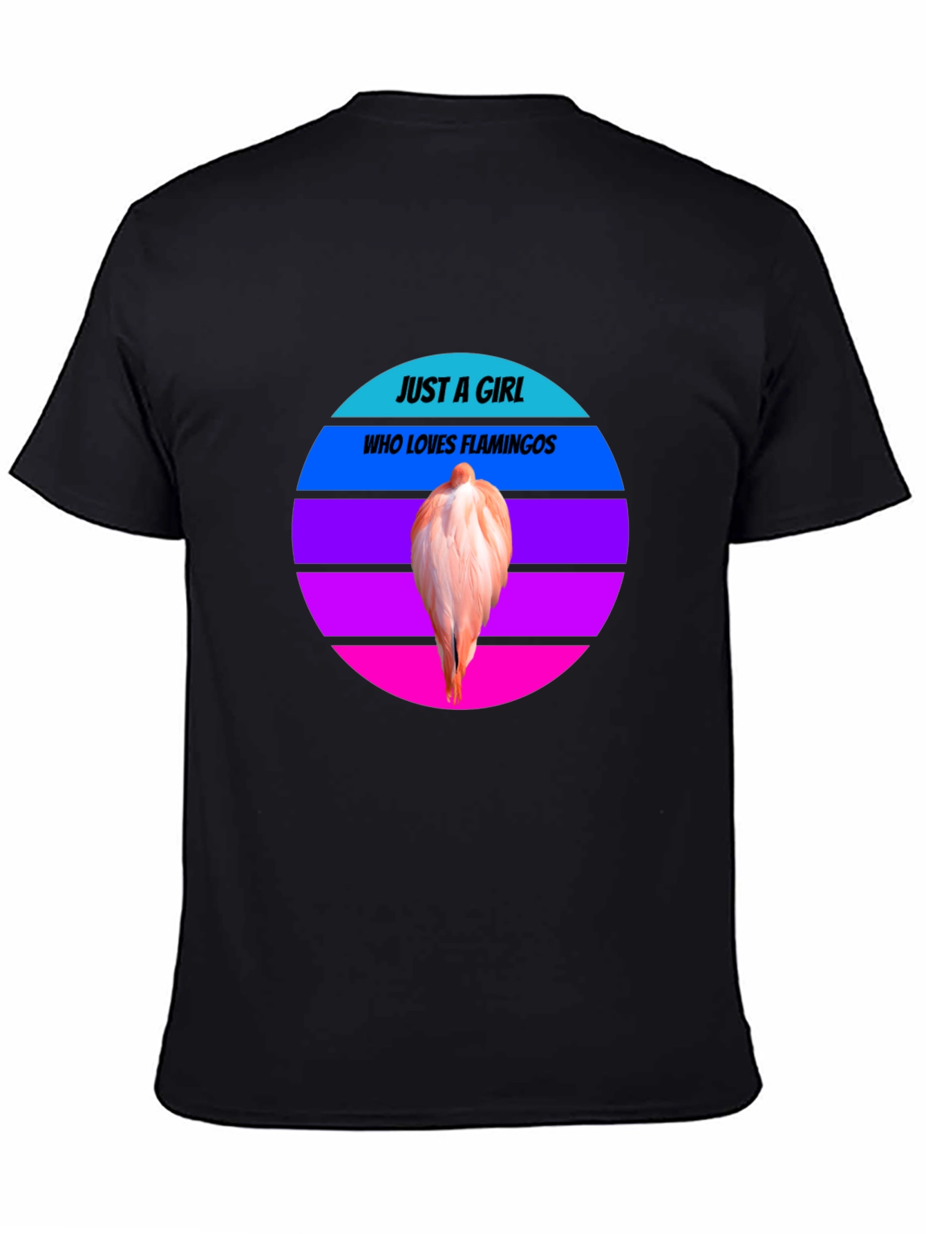 Just A Girl Who Loves Flamingos Black Tee