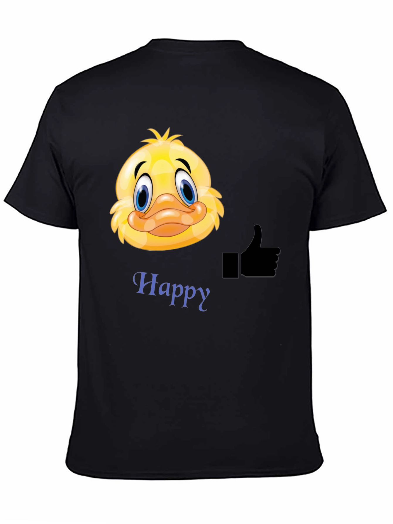 Happy Duck Graphic Tee - Mens Black T-Shirt