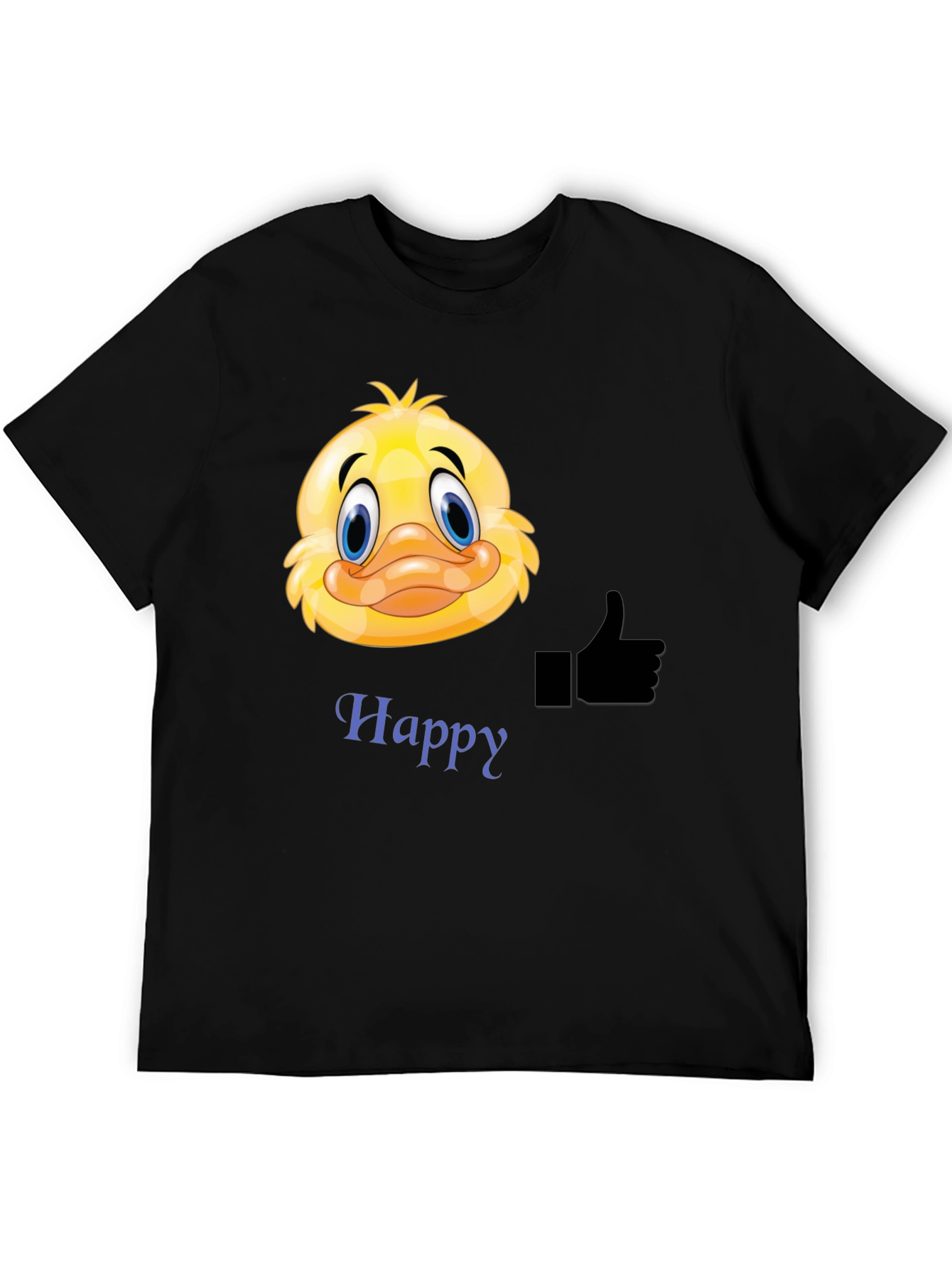 Happy Duck Graphic Tee - Mens Black T-Shirt