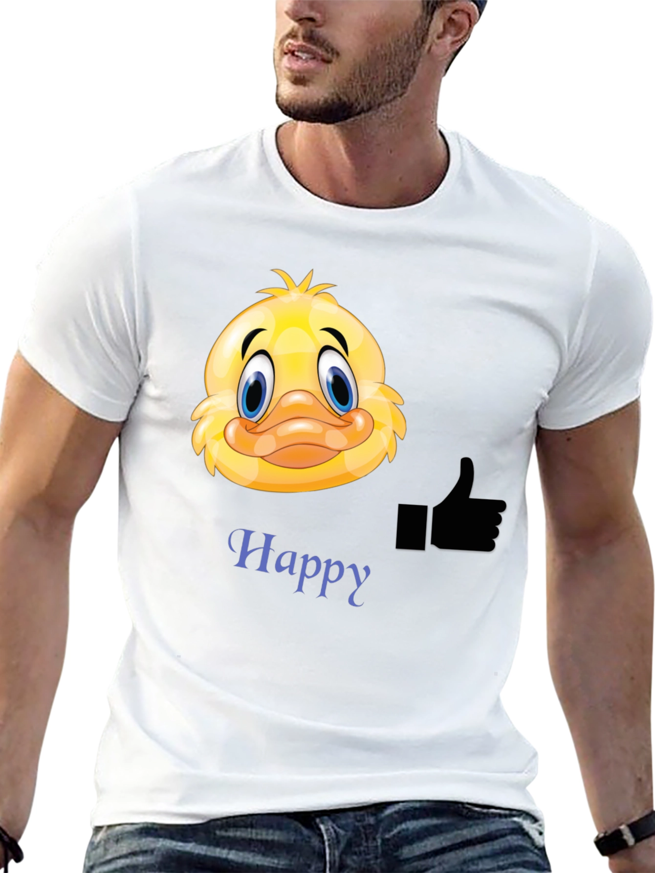 Happy Duck Graphic Tee - Mens Black T-Shirt