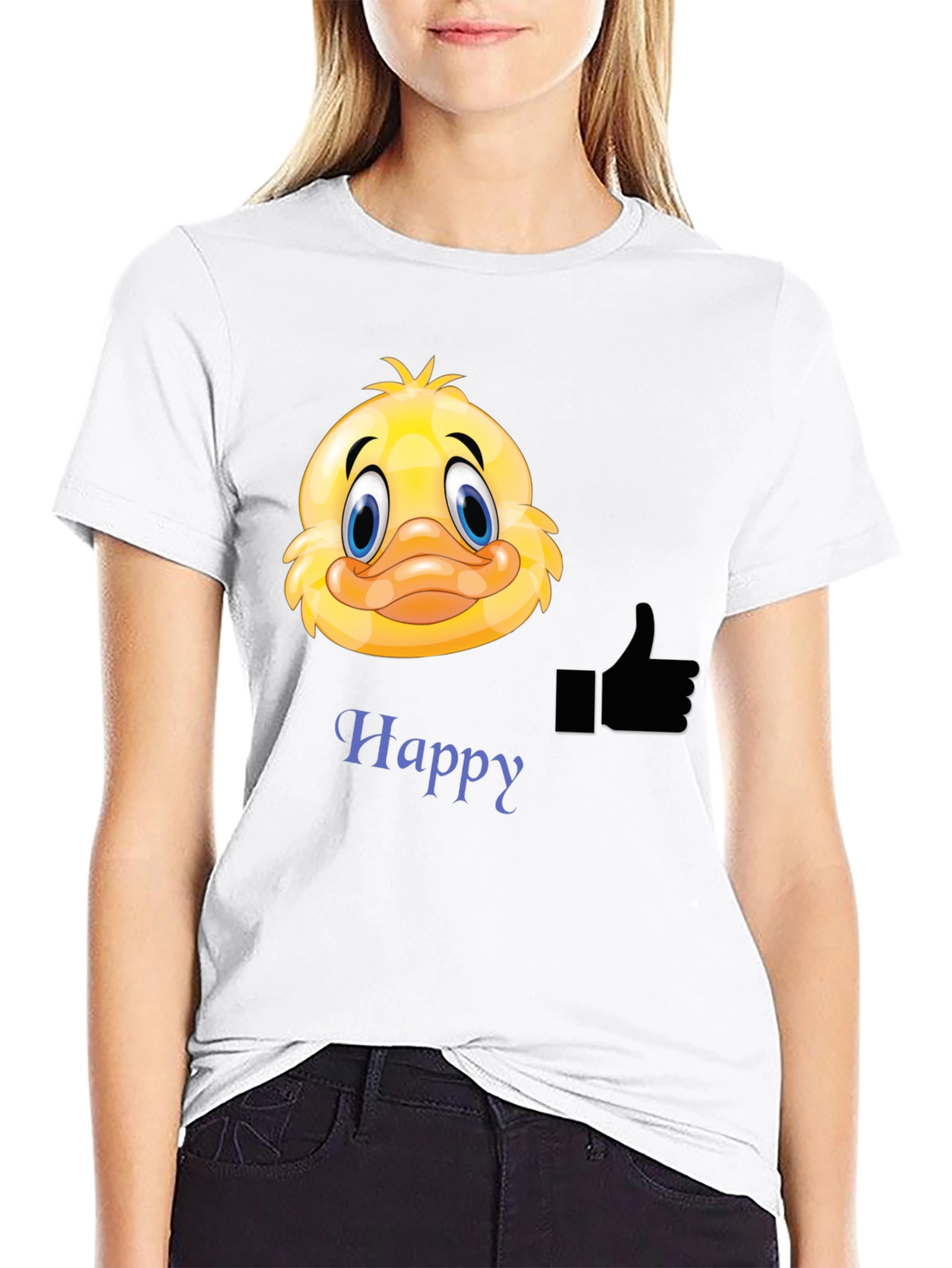 Happy Duck Graphic Tee - Mens Black T-Shirt