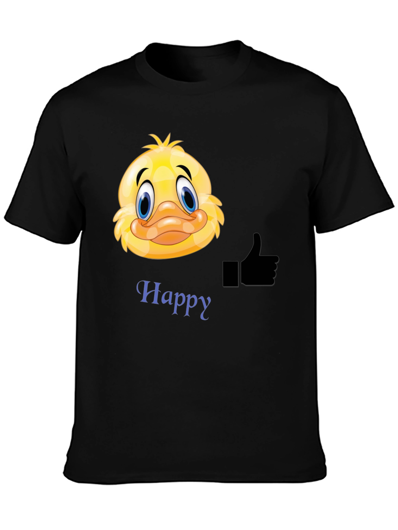 Happy Duck Graphic Tee - Mens Black T-Shirt