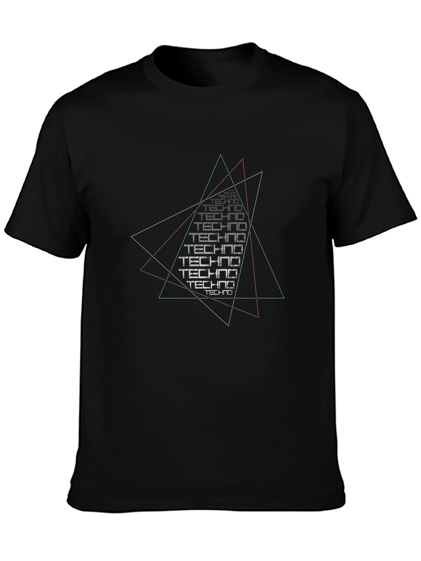 Techno Triangle Black Graphic Tee