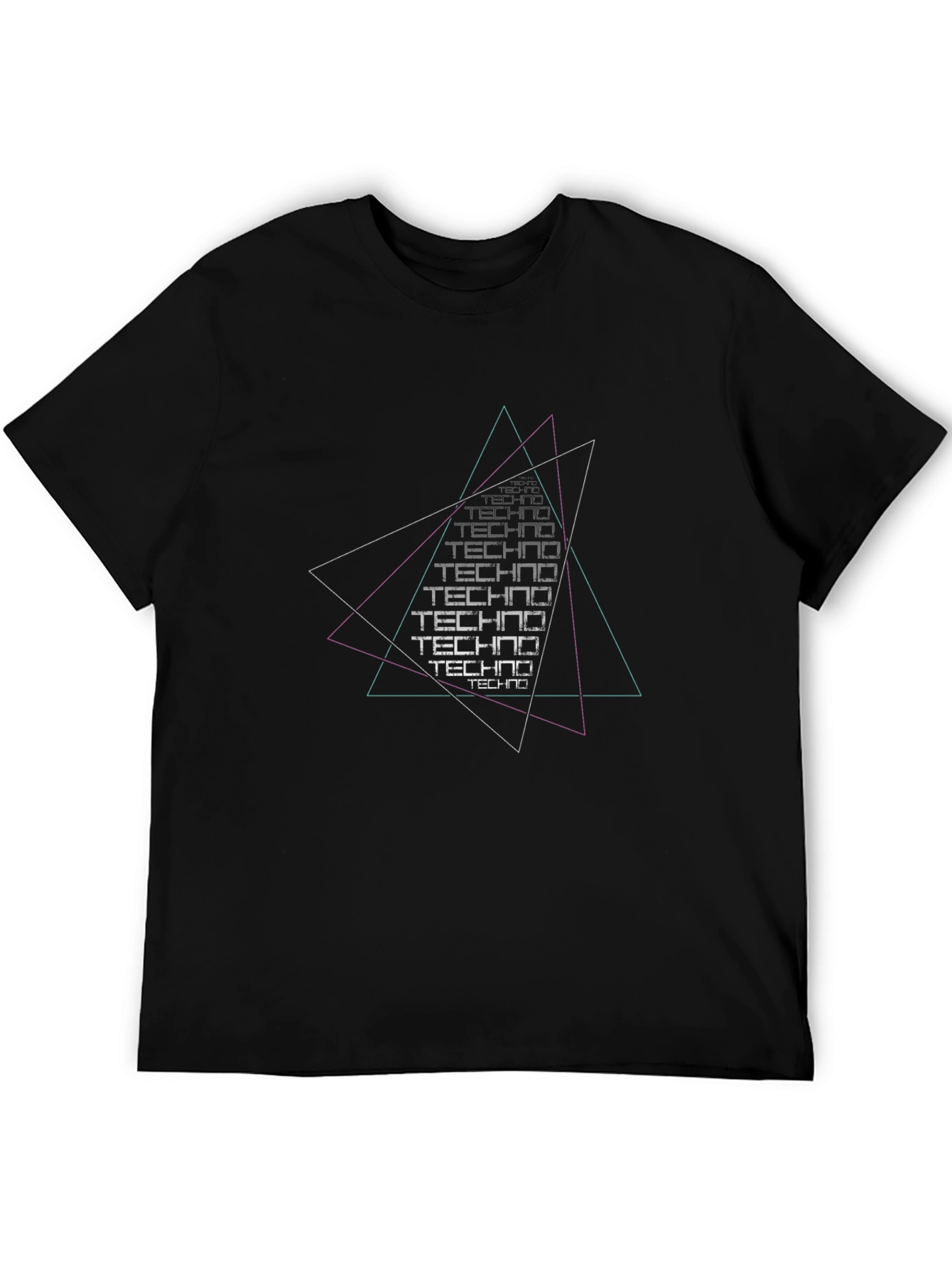 Techno Triangle Black Graphic Tee