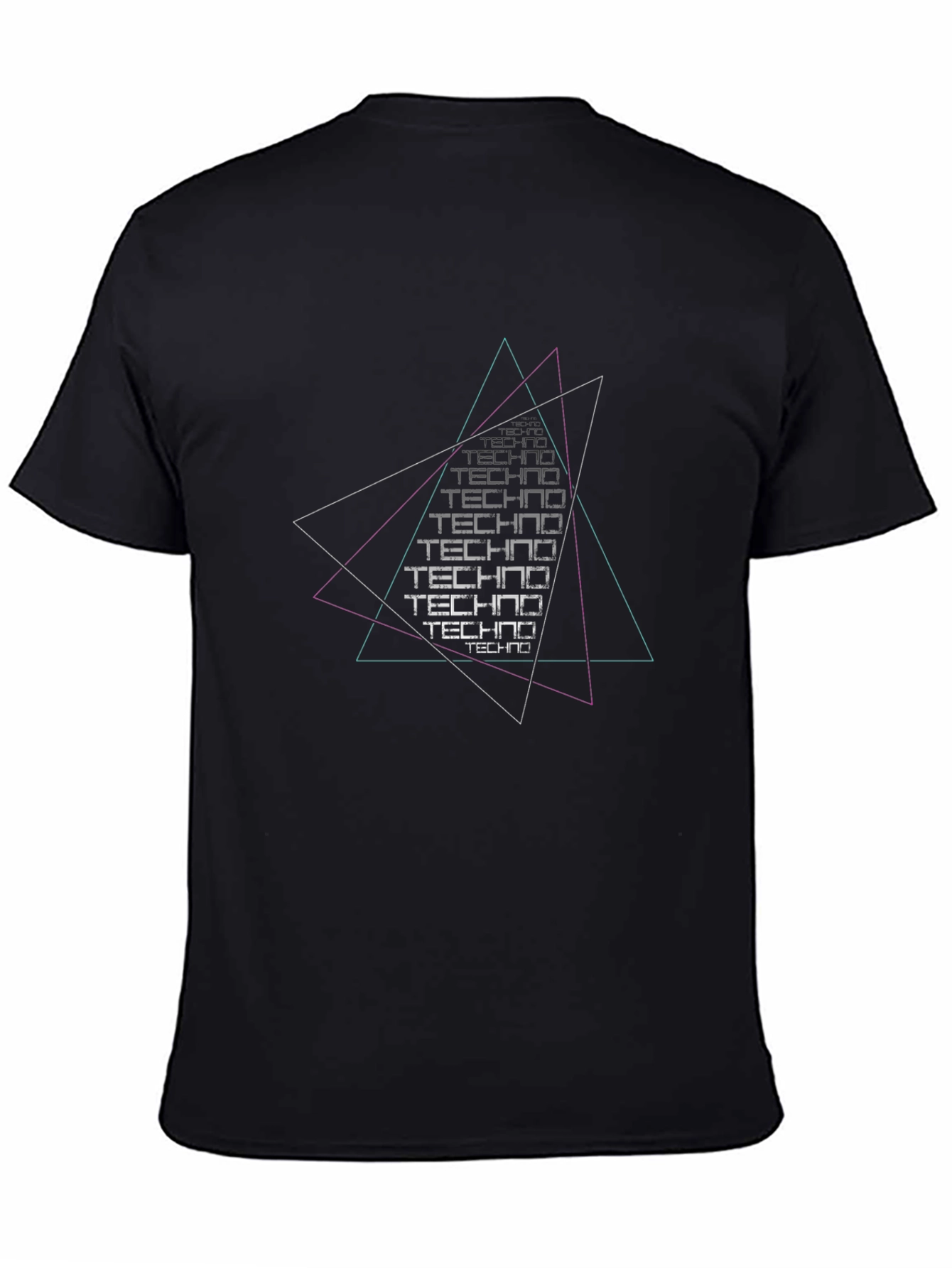 Techno Triangle Black Graphic Tee