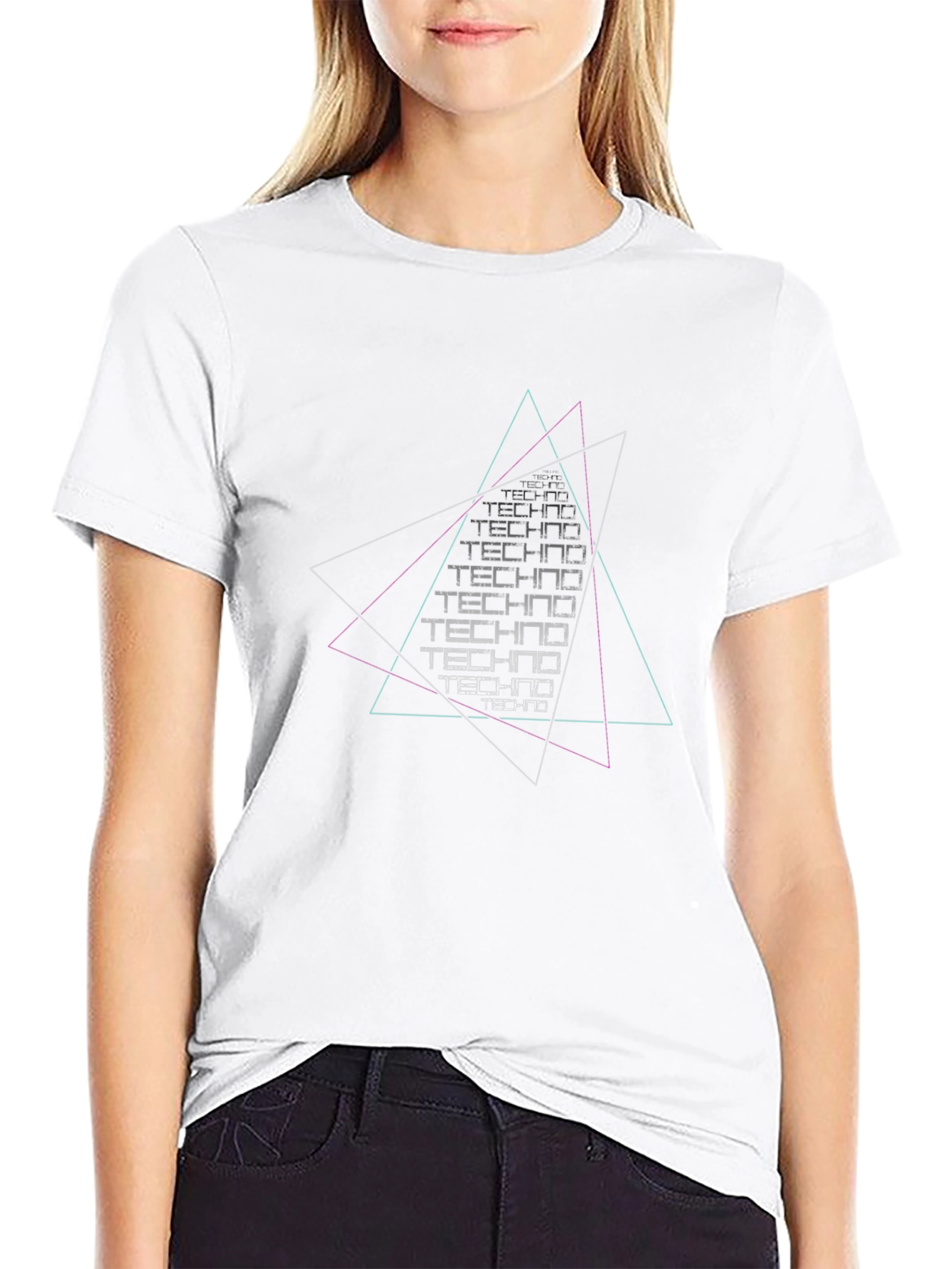 Techno Triangle Black Graphic Tee