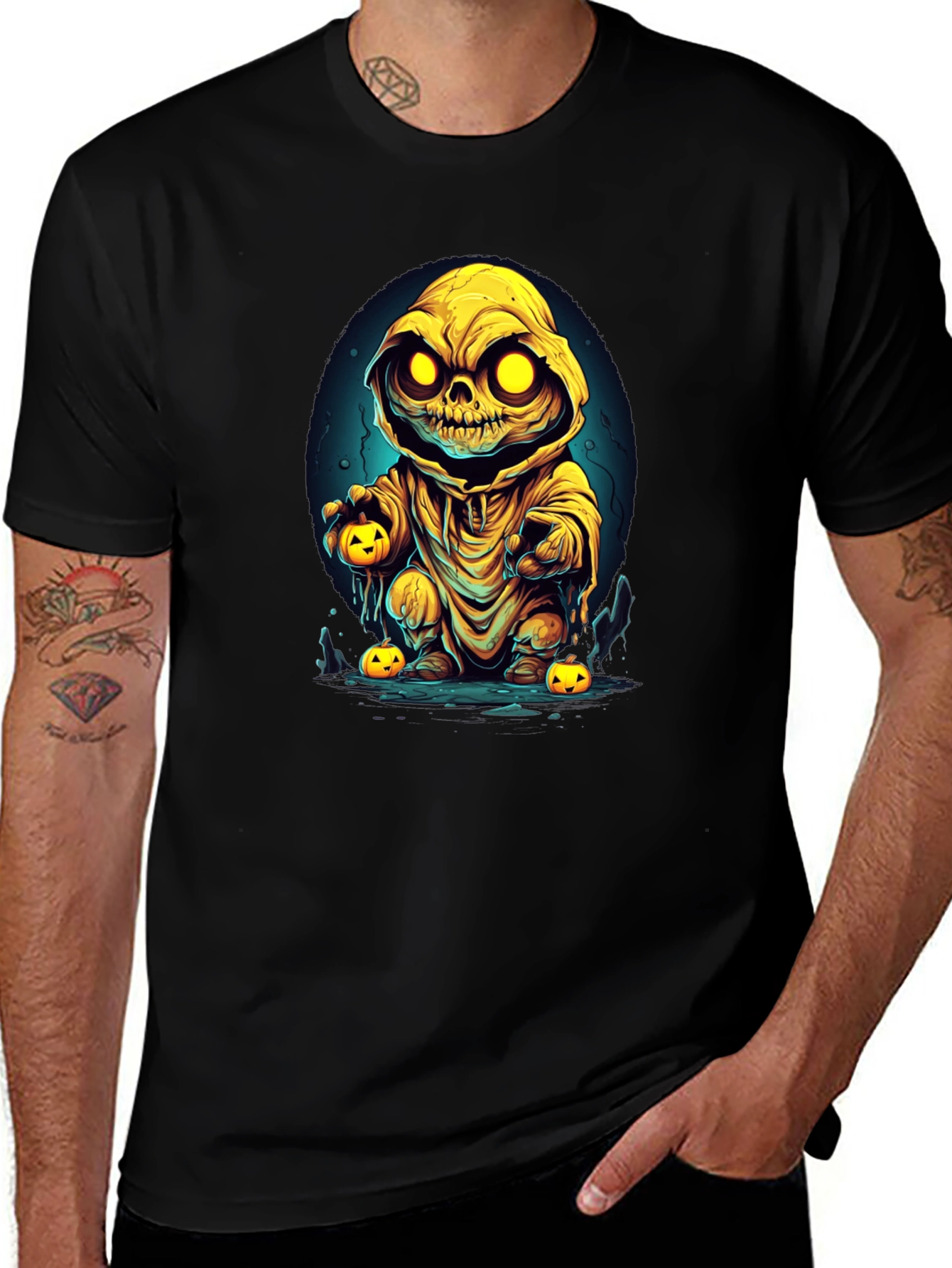 Spooky Pumpkin Character Graphic Tee