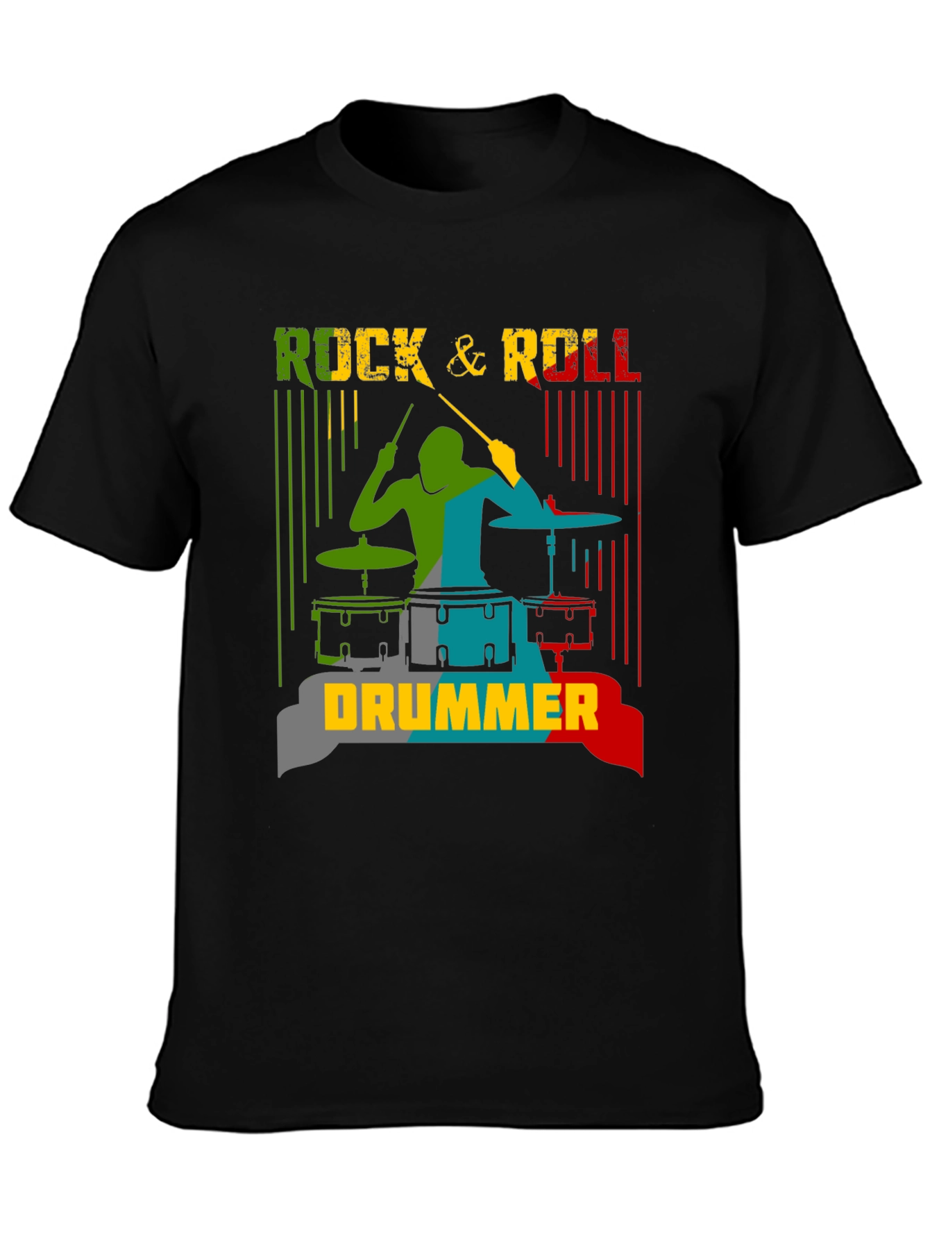 Rock & Roll Drummer T-Shirt - Music Lover Tee