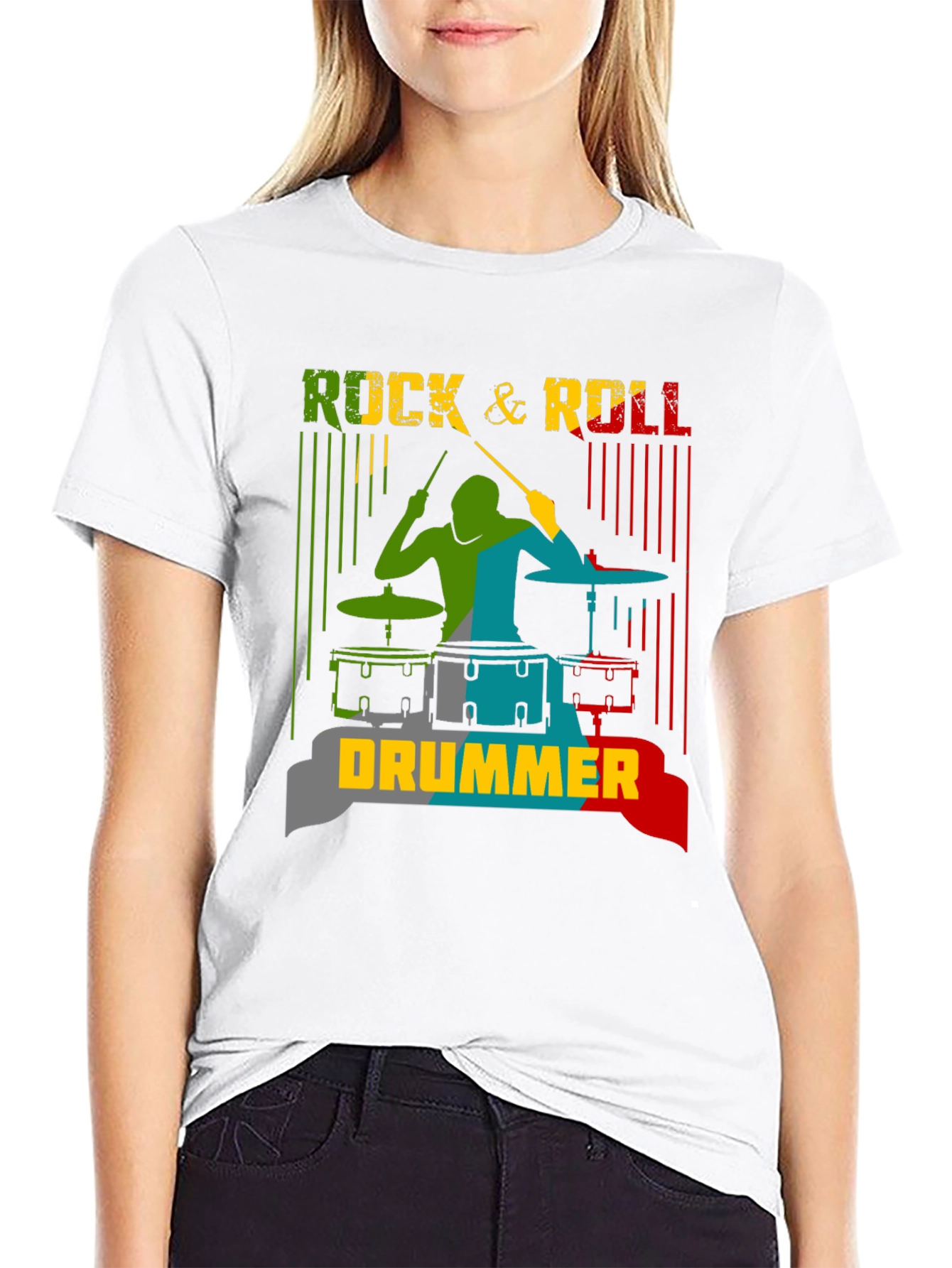 Rock & Roll Drummer T-Shirt - Music Lover Tee