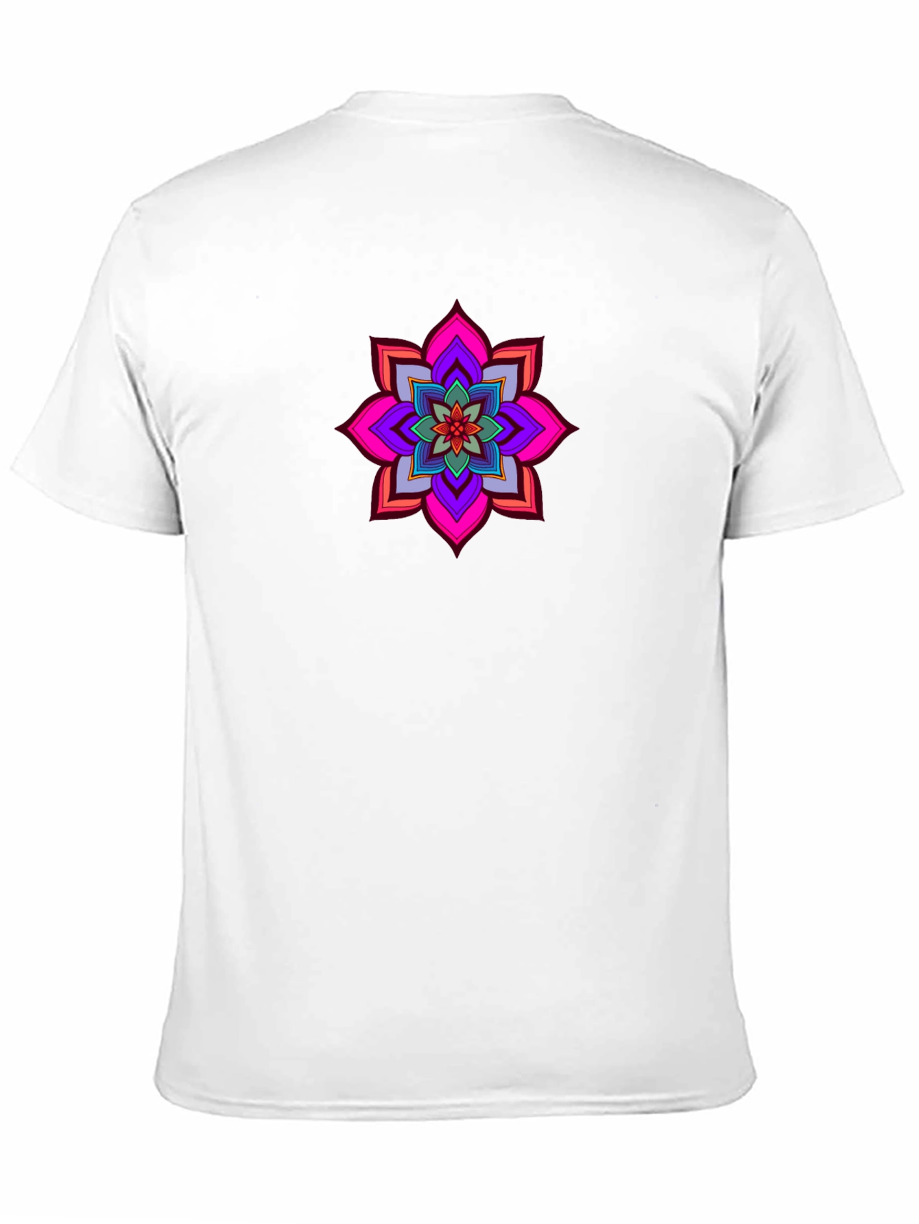 Vibrant Mandala Graphic Tee - Black Cotton Comfort