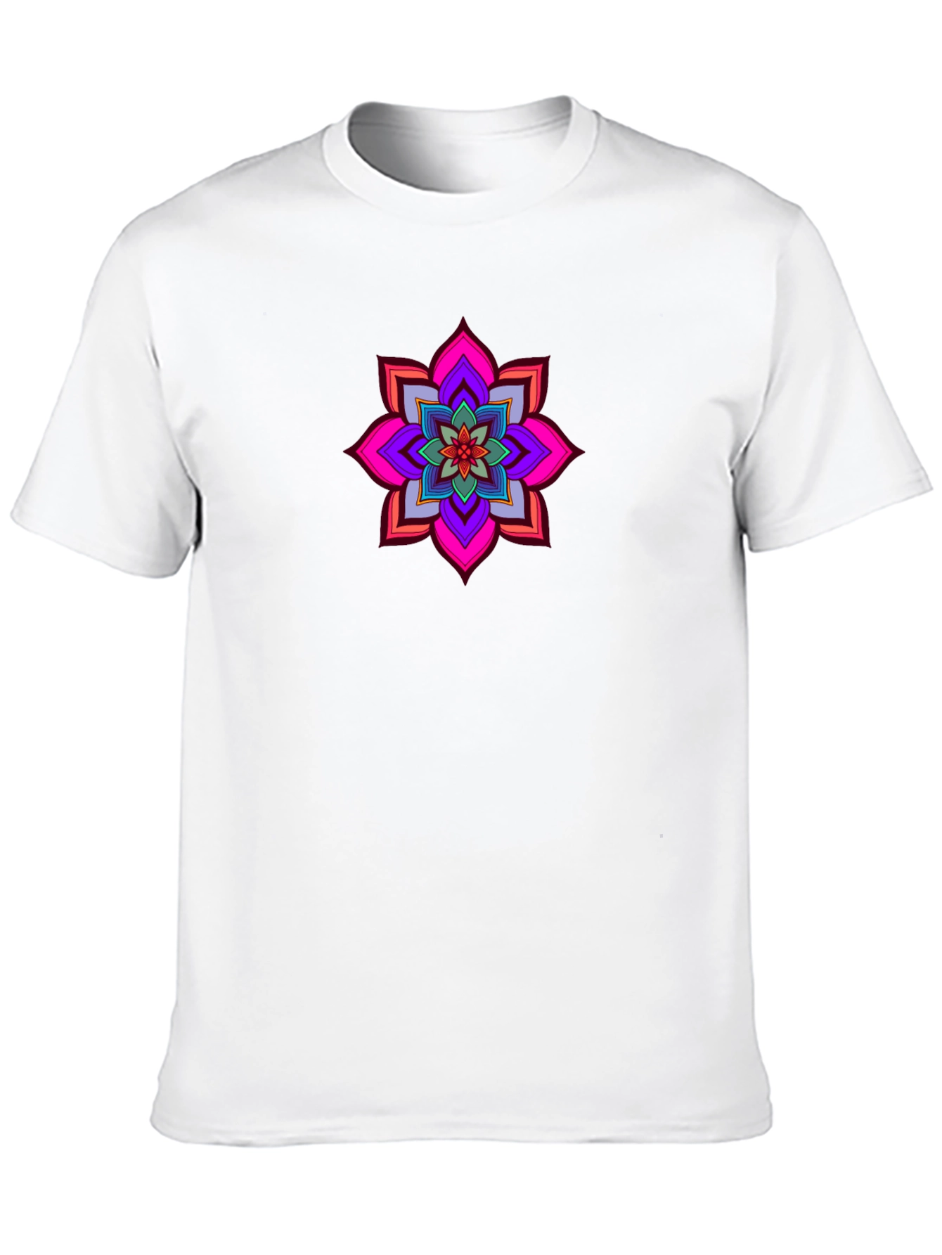 Vibrant Mandala Graphic Tee - Black Cotton Comfort