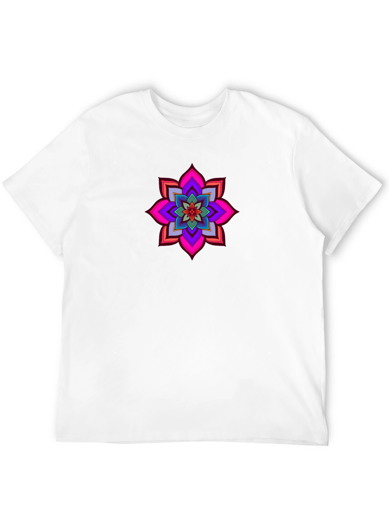 Vibrant Mandala Graphic Tee - Black Cotton Comfort