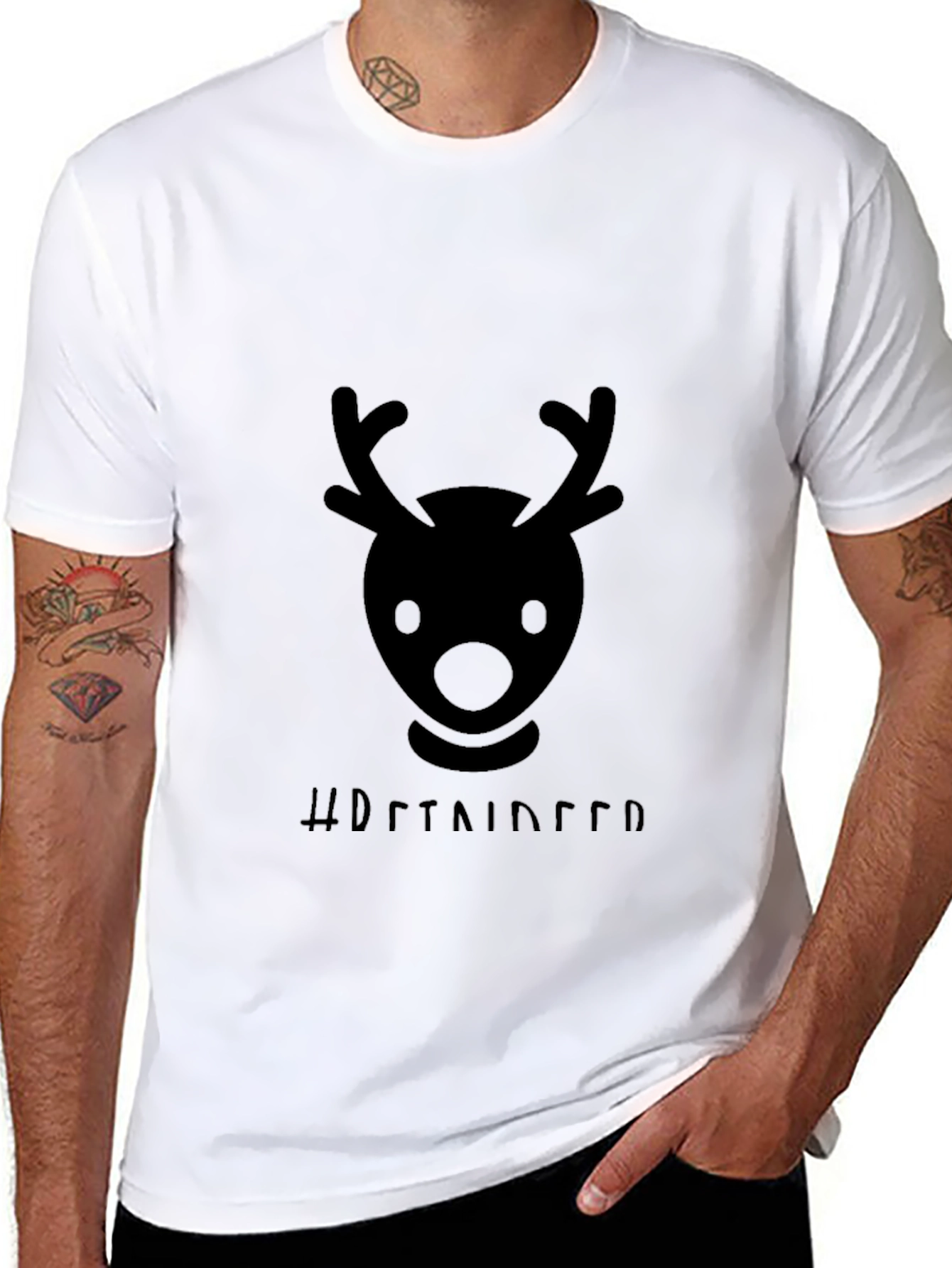 Reindeer Emoji Graphic Tee - Soft Cotton Blend