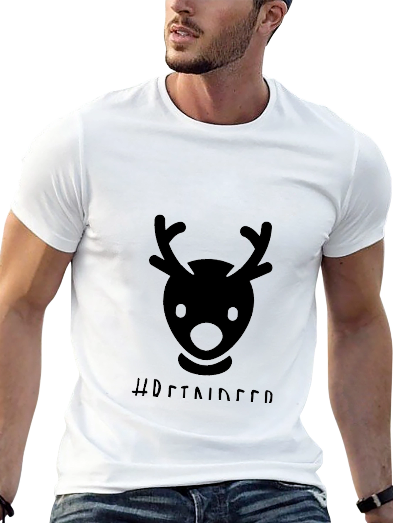Reindeer Emoji Graphic Tee - Soft Cotton Blend