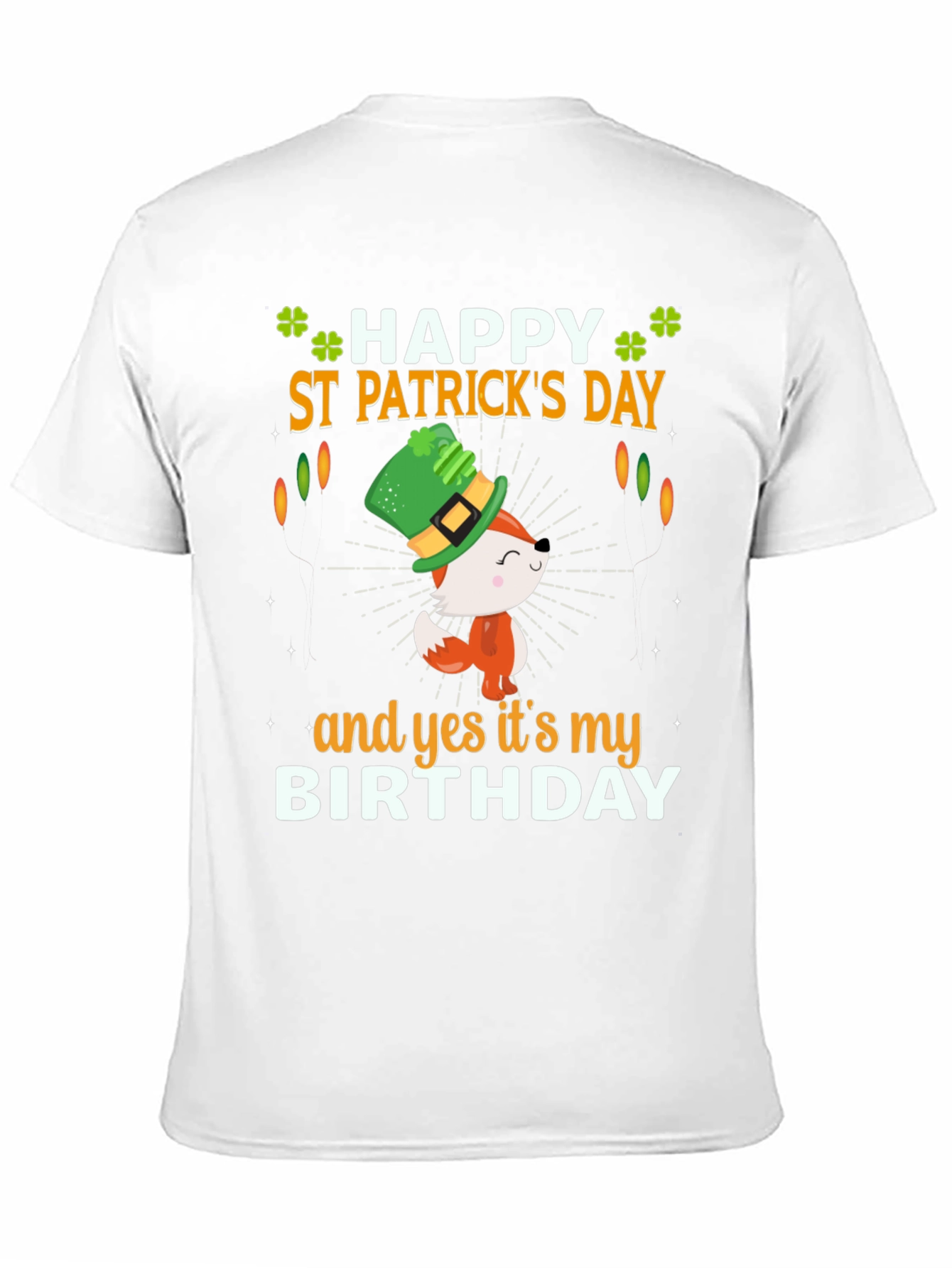 St. Patricks Day Birthday T-Shirt with Fox Graphic