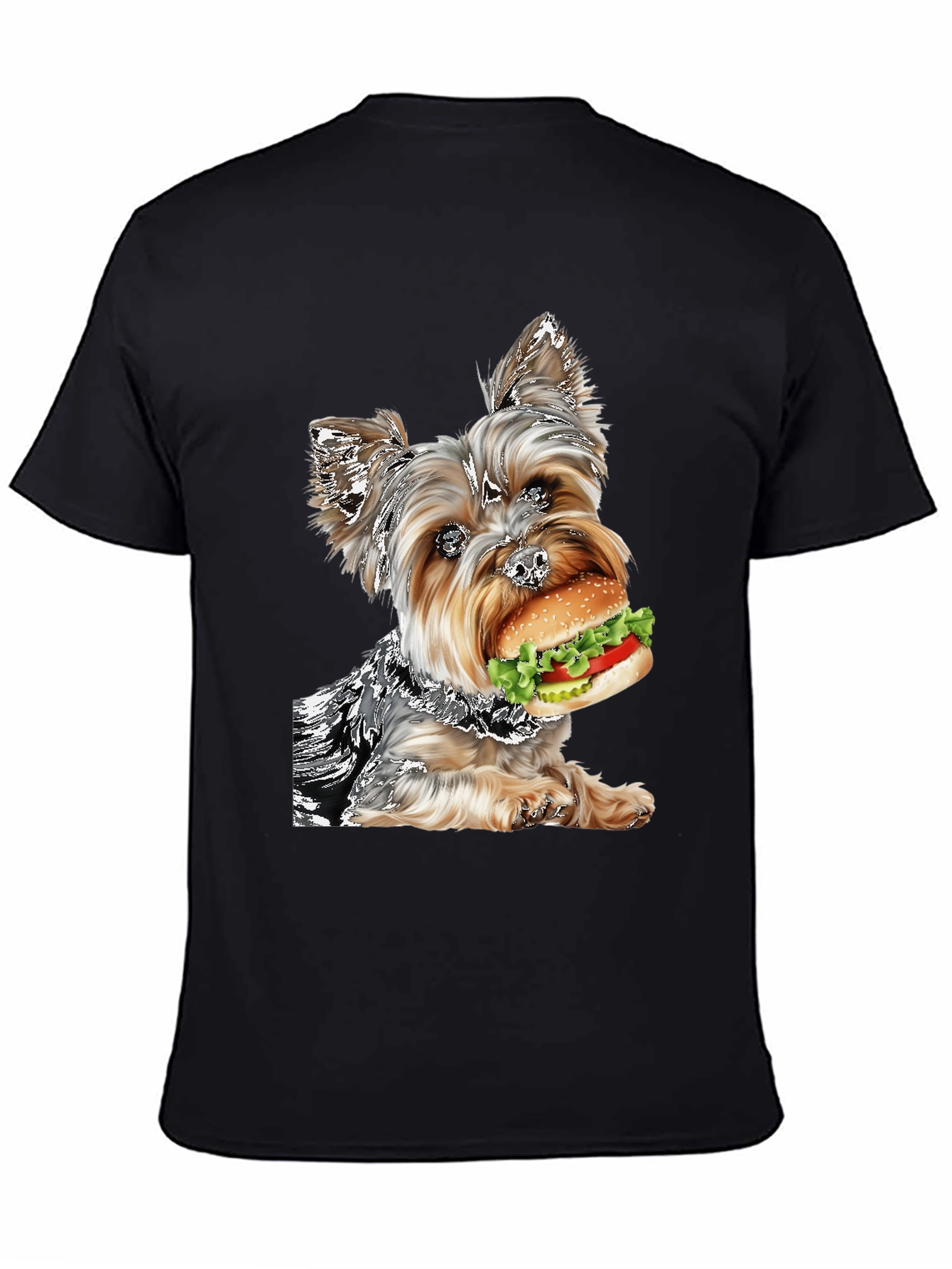 Yorkie Dog Burger T-Shirt Funny Pet Lover Tee