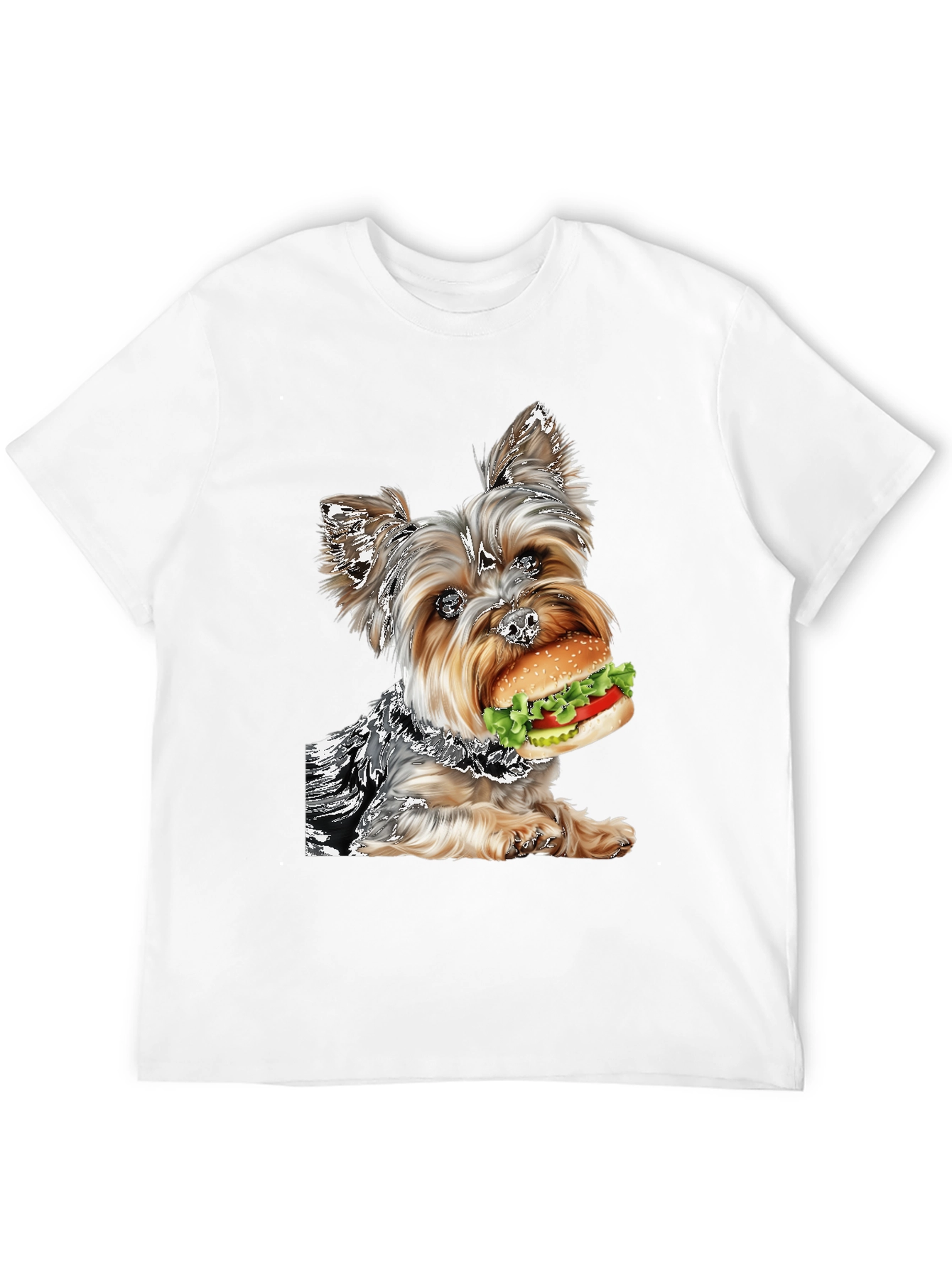 Yorkie Dog Burger T-Shirt Funny Pet Lover Tee