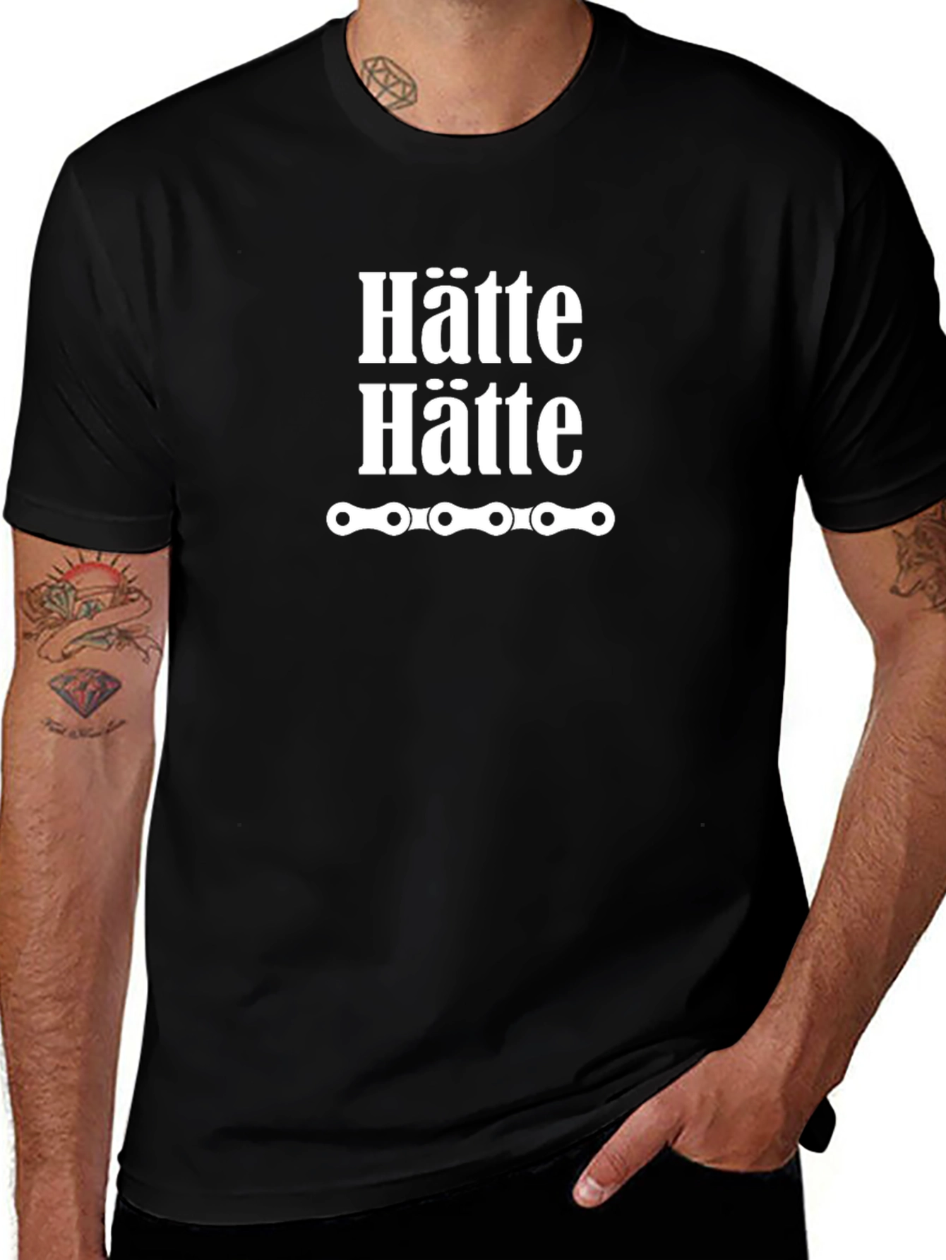 Hätte Hätte Bike Chain Mens Black T-Shirt